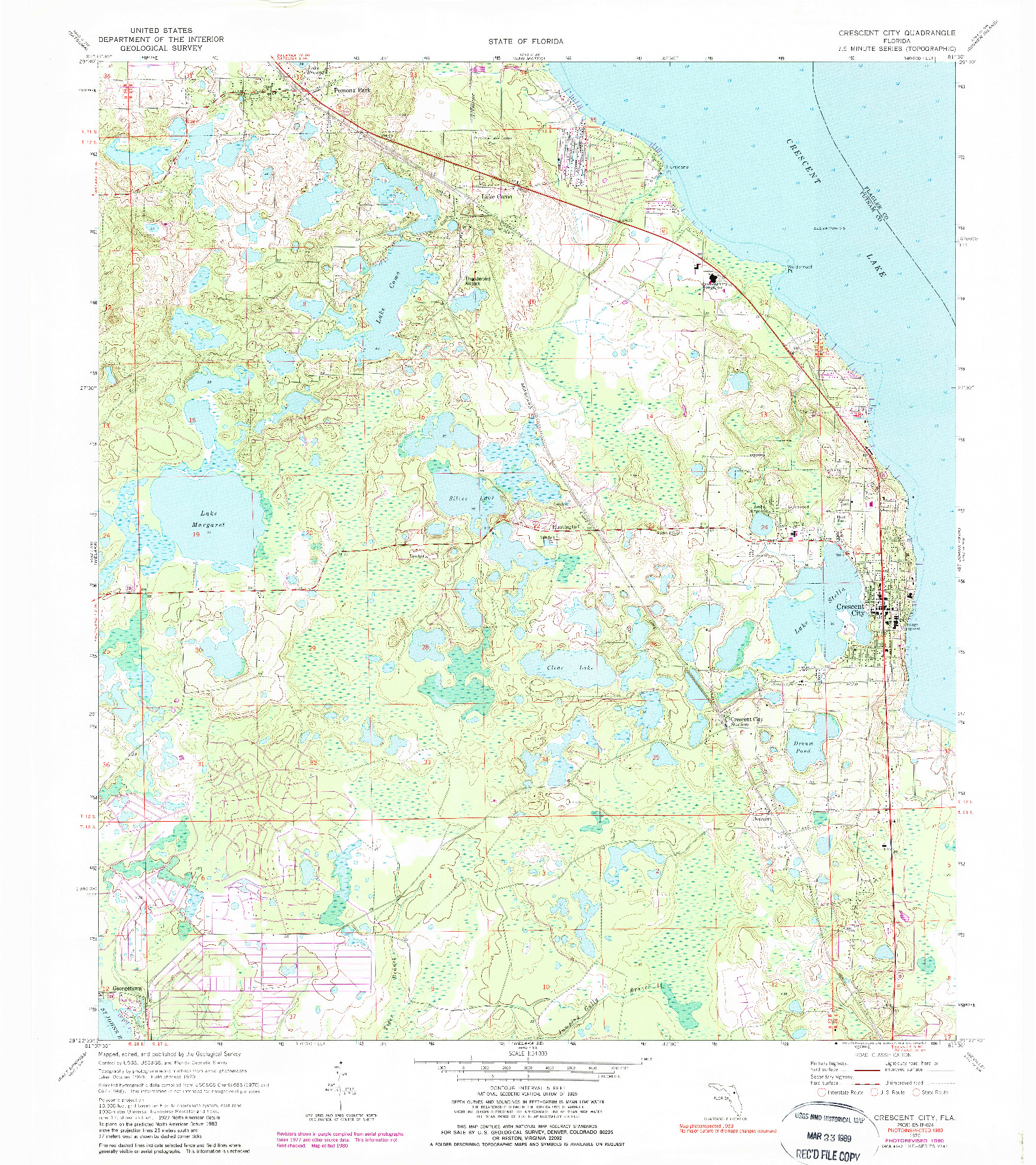 USGS 1:24000-SCALE QUADRANGLE FOR CRESCENT CITY, FL 1970