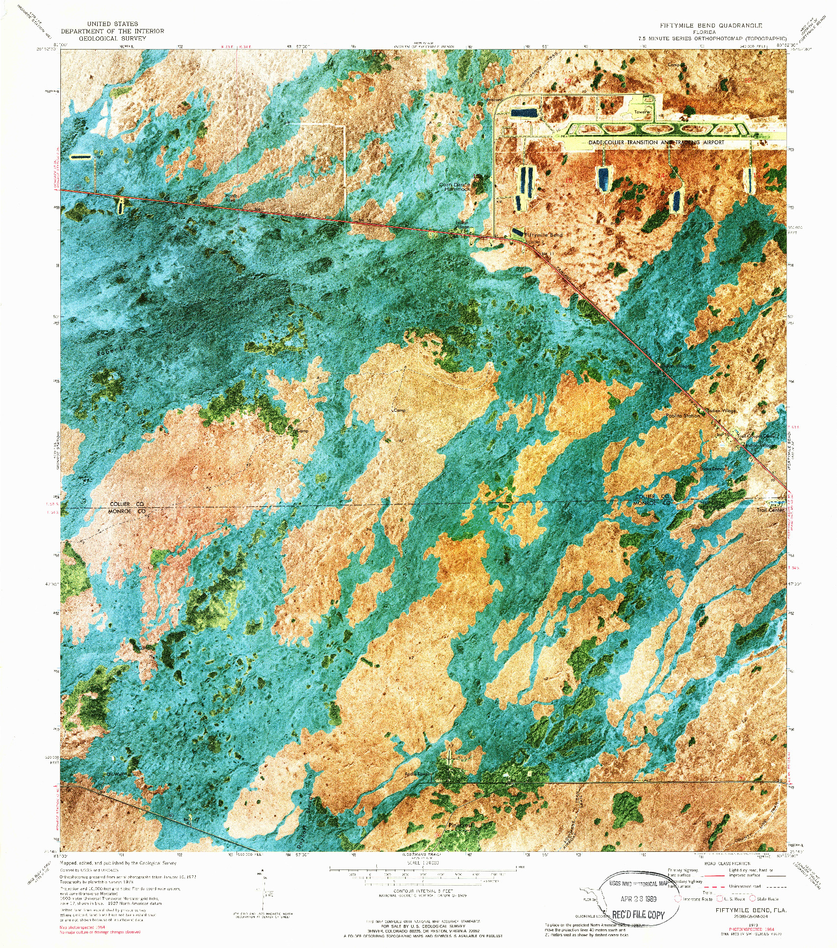 USGS 1:24000-SCALE QUADRANGLE FOR FIFTYMILE BEND, FL 1973