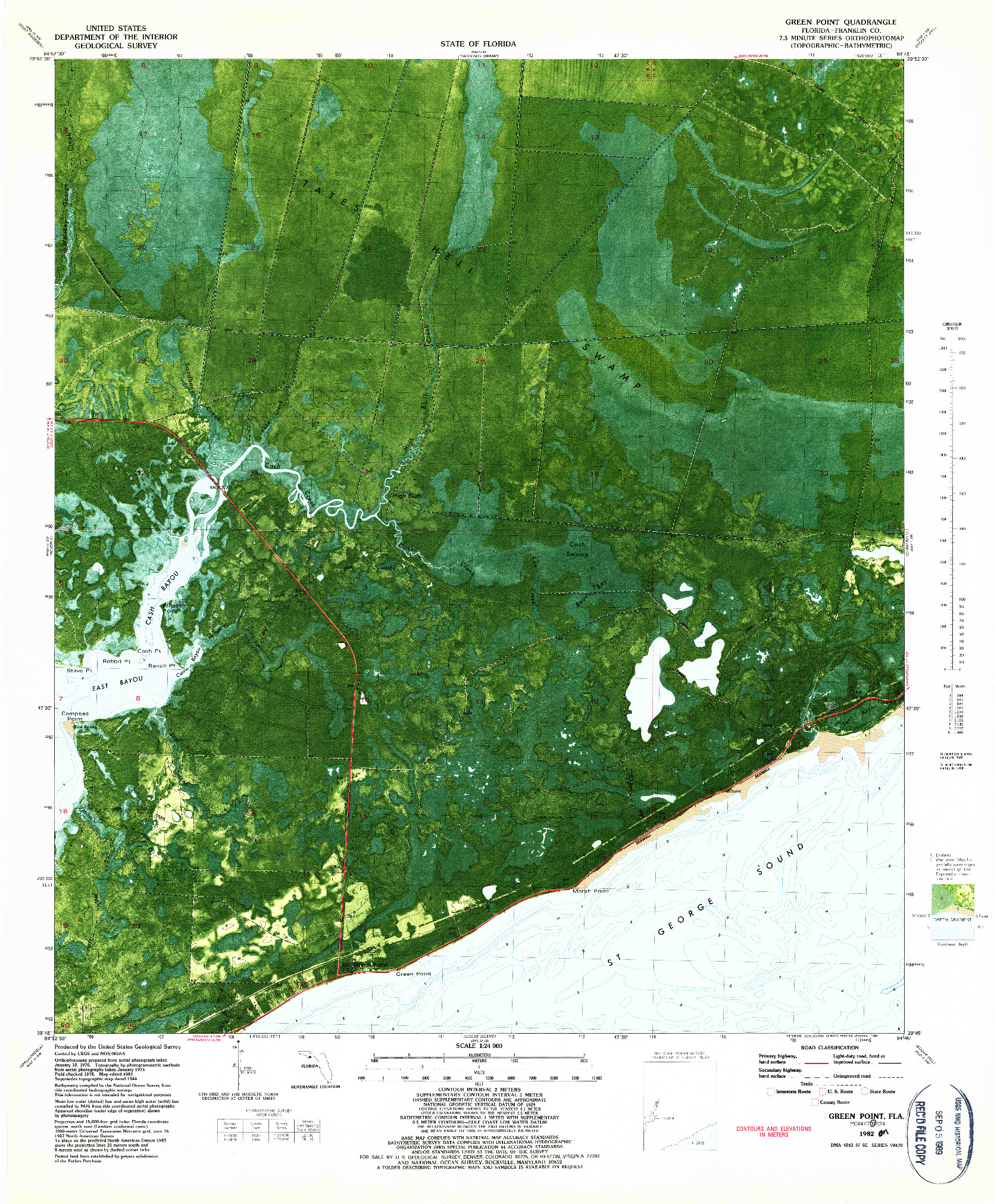 USGS 1:24000-SCALE QUADRANGLE FOR GREEN POINT, FL 1982