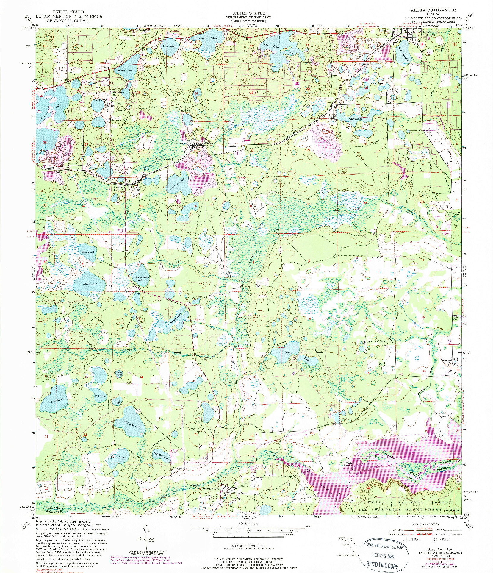 USGS 1:24000-SCALE QUADRANGLE FOR KEUKA, FL 1949