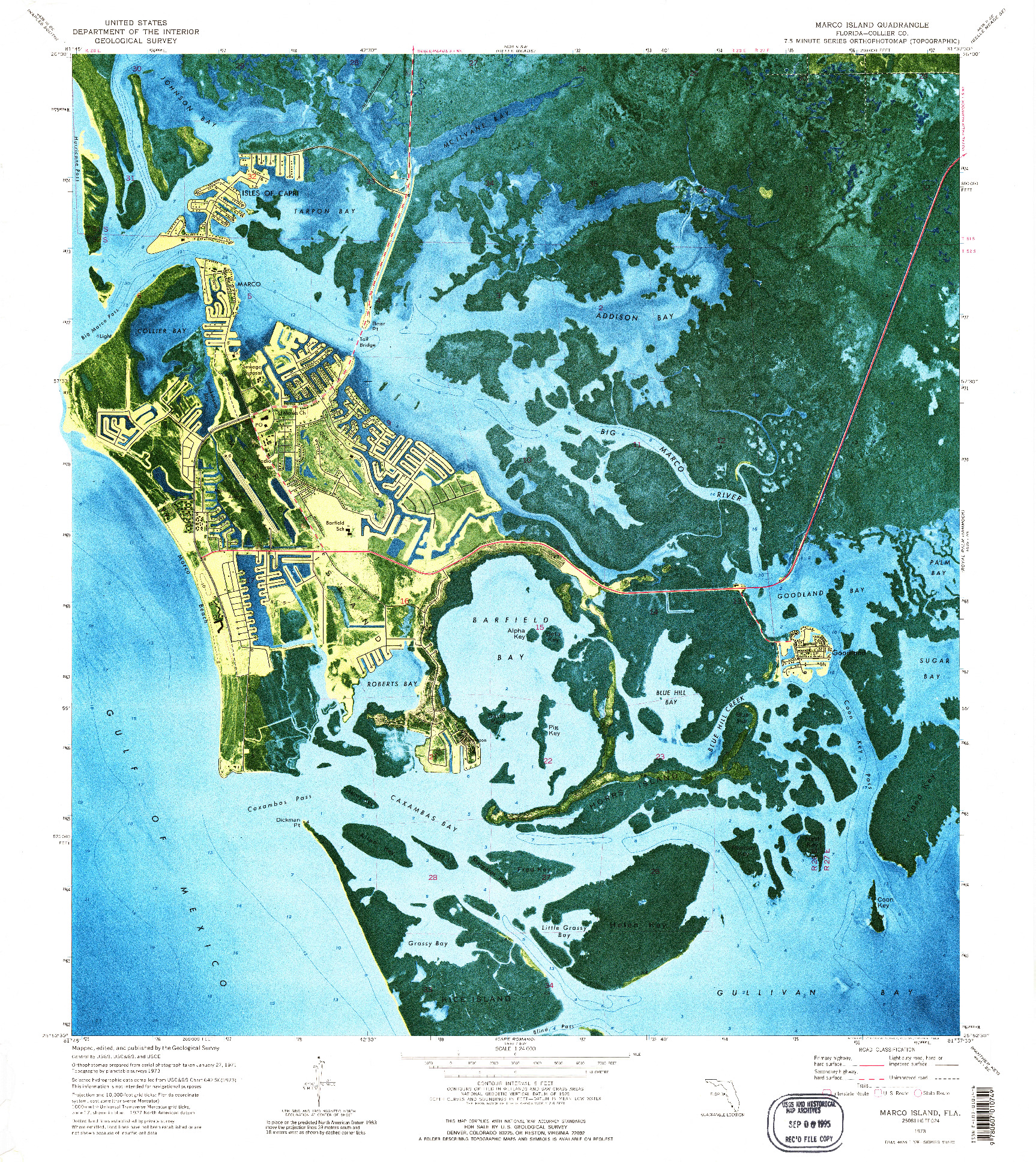 USGS 1:24000-SCALE QUADRANGLE FOR MARCO ISLAND, FL 1973