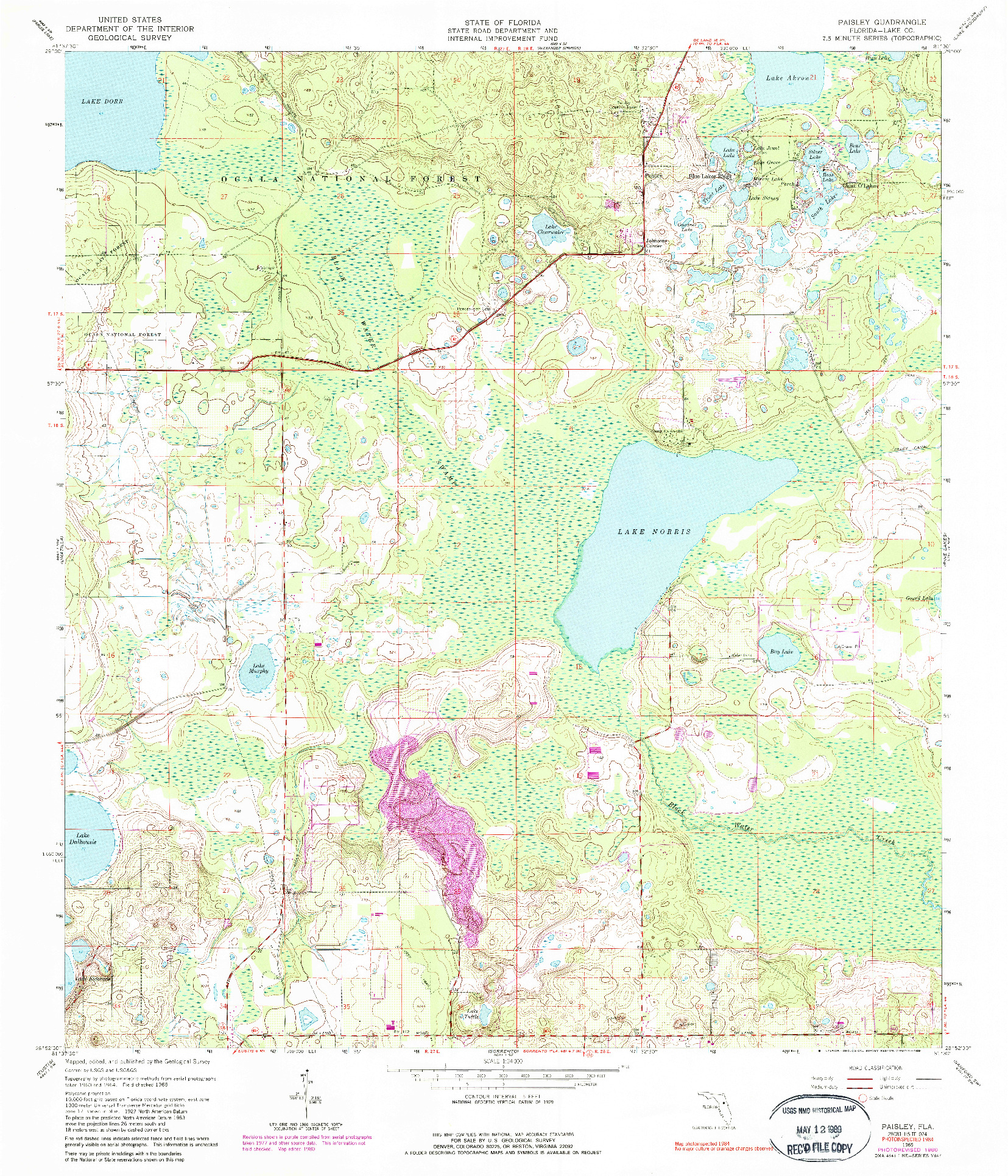 USGS 1:24000-SCALE QUADRANGLE FOR PAISLEY, FL 1965