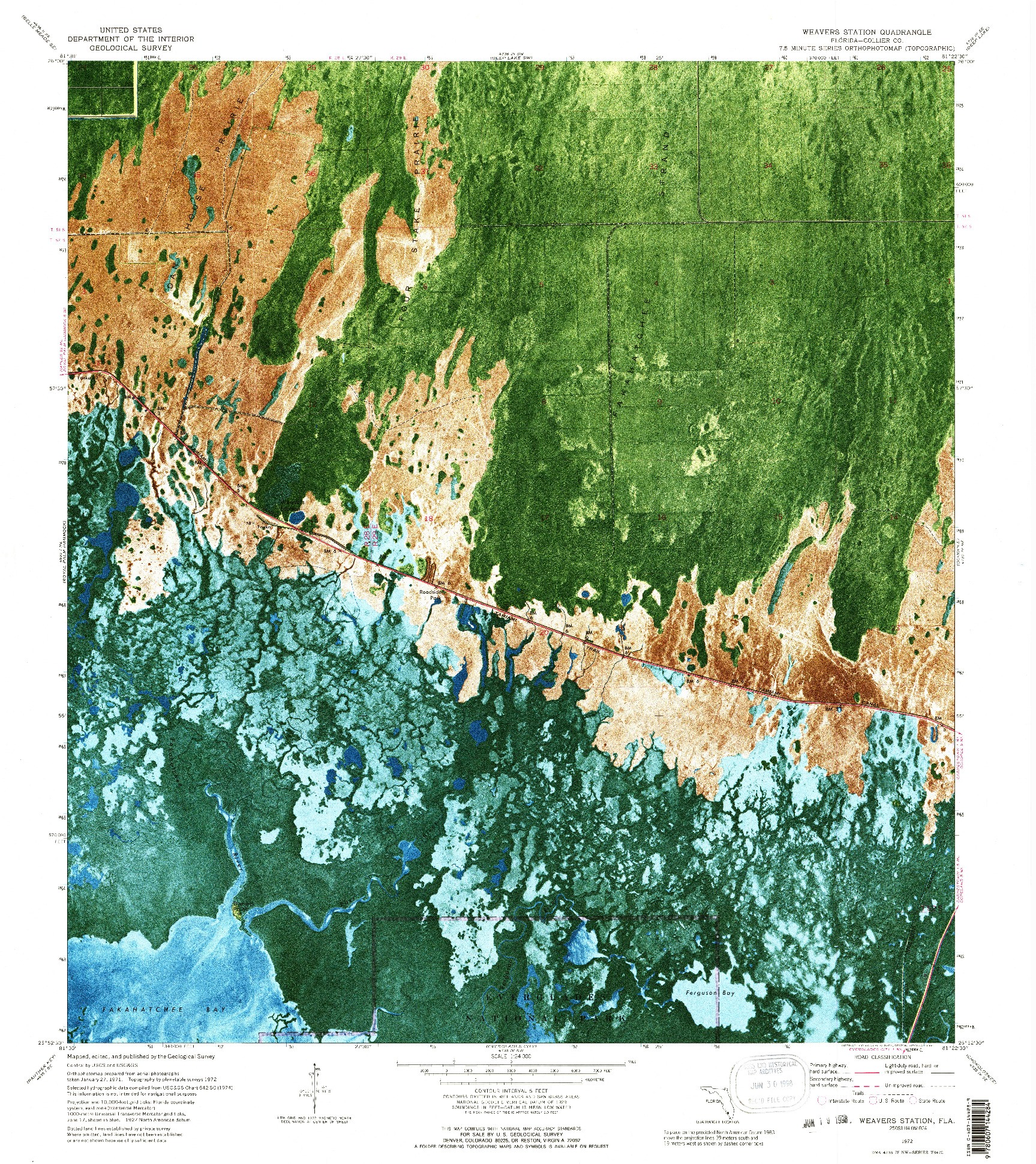 USGS 1:24000-SCALE QUADRANGLE FOR WEAVERS STATION, FL 1972