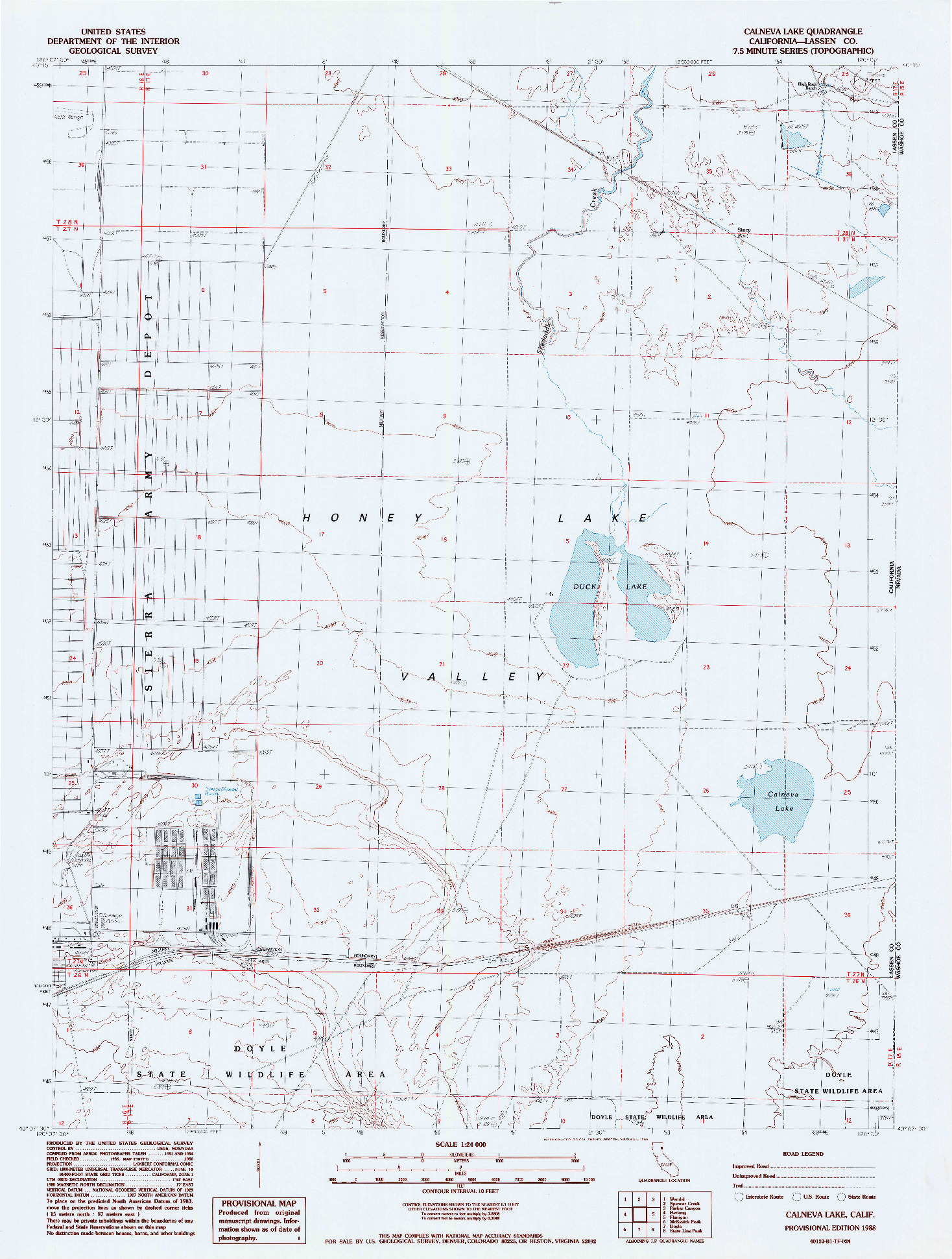 USGS 1:24000-SCALE QUADRANGLE FOR CALNEVA LAKE, CA 1988