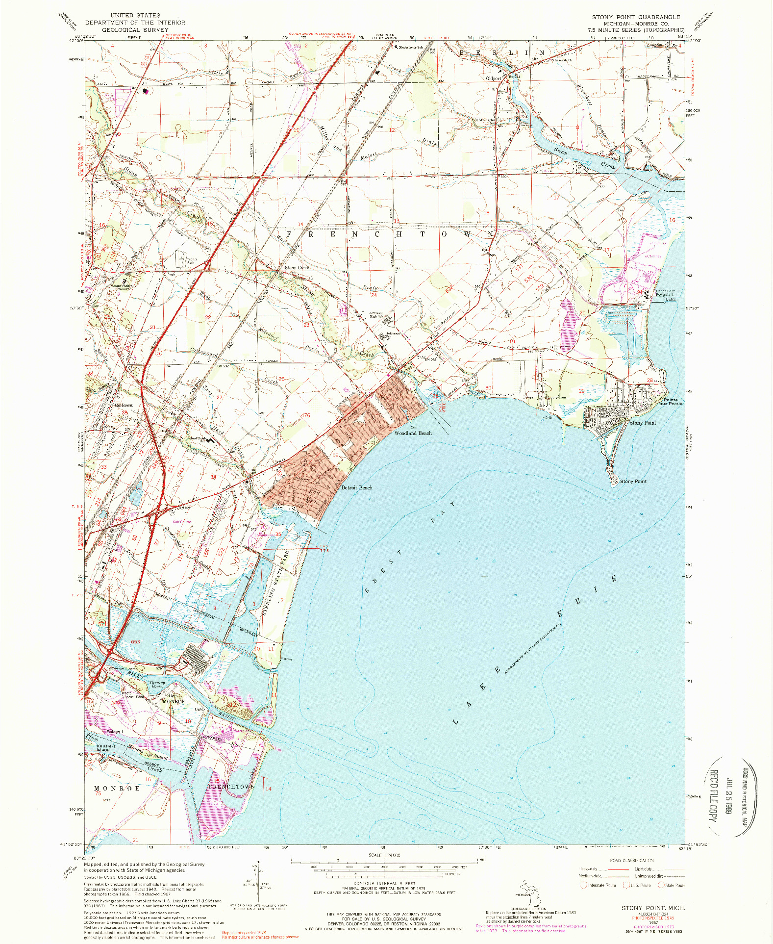 USGS 1:24000-SCALE QUADRANGLE FOR STONY POINT, MI 1967