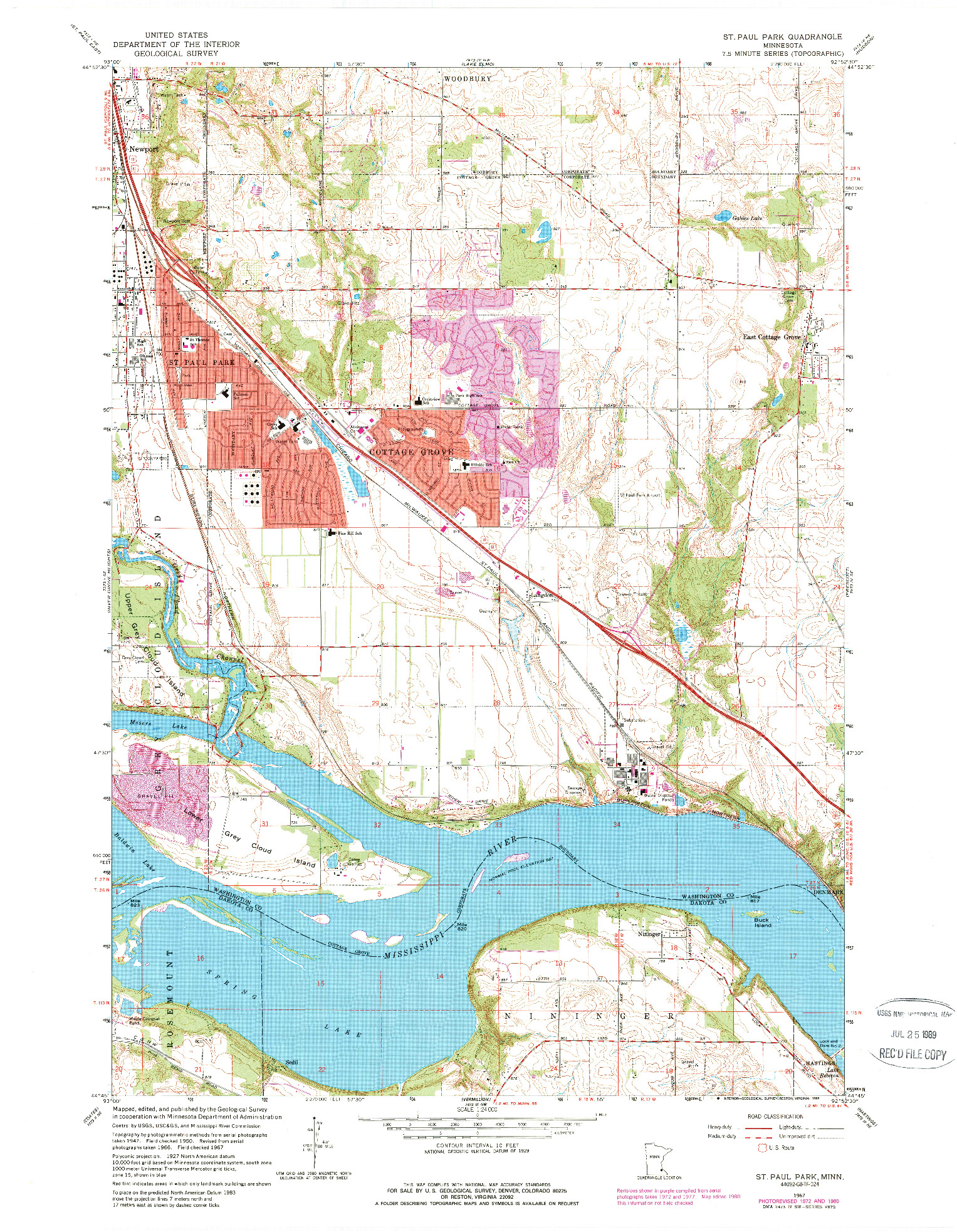 USGS 1:24000-SCALE QUADRANGLE FOR ST. PAUL PARK, MN 1967