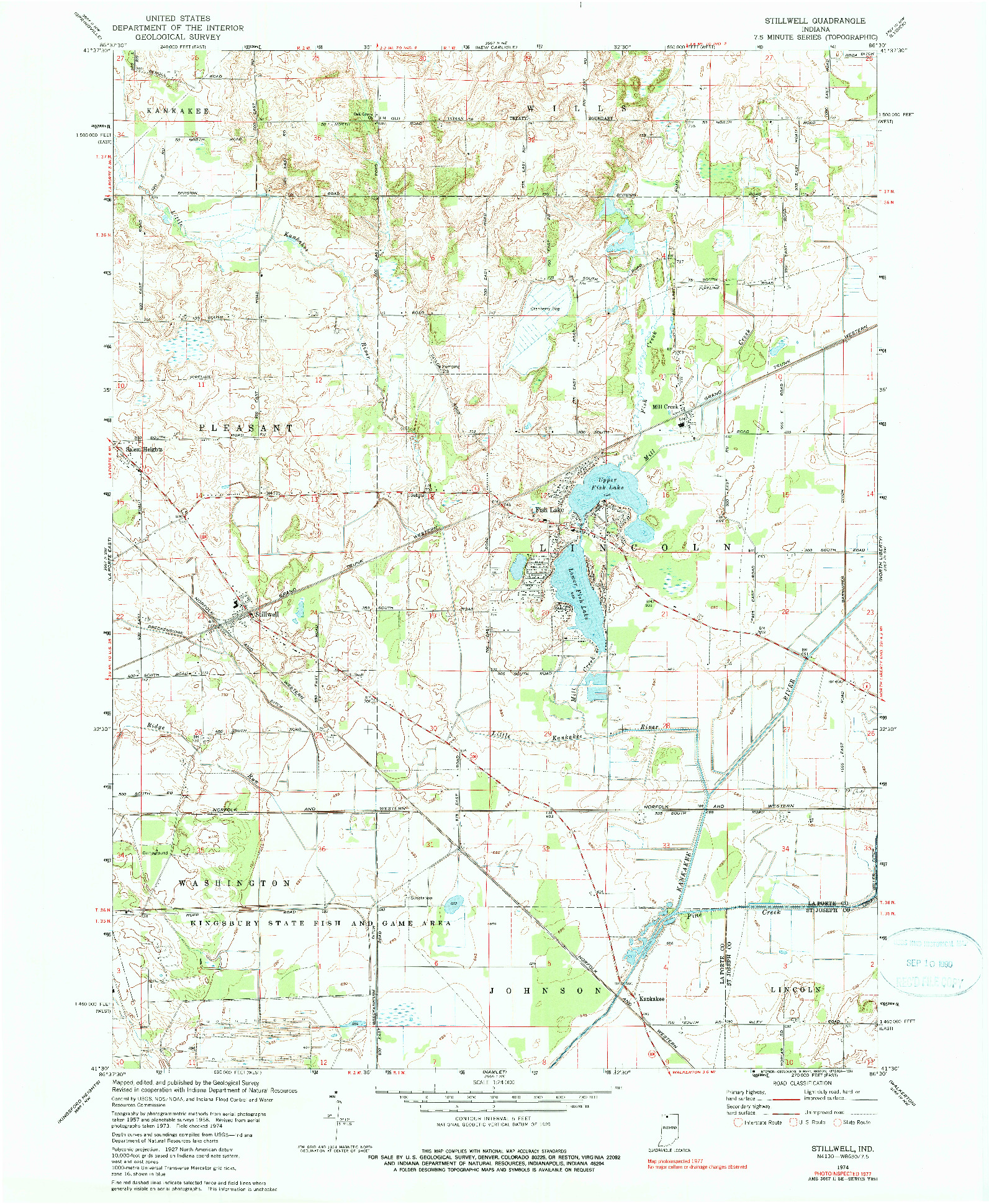 USGS 1:24000-SCALE QUADRANGLE FOR STILLWELL, IN 1974