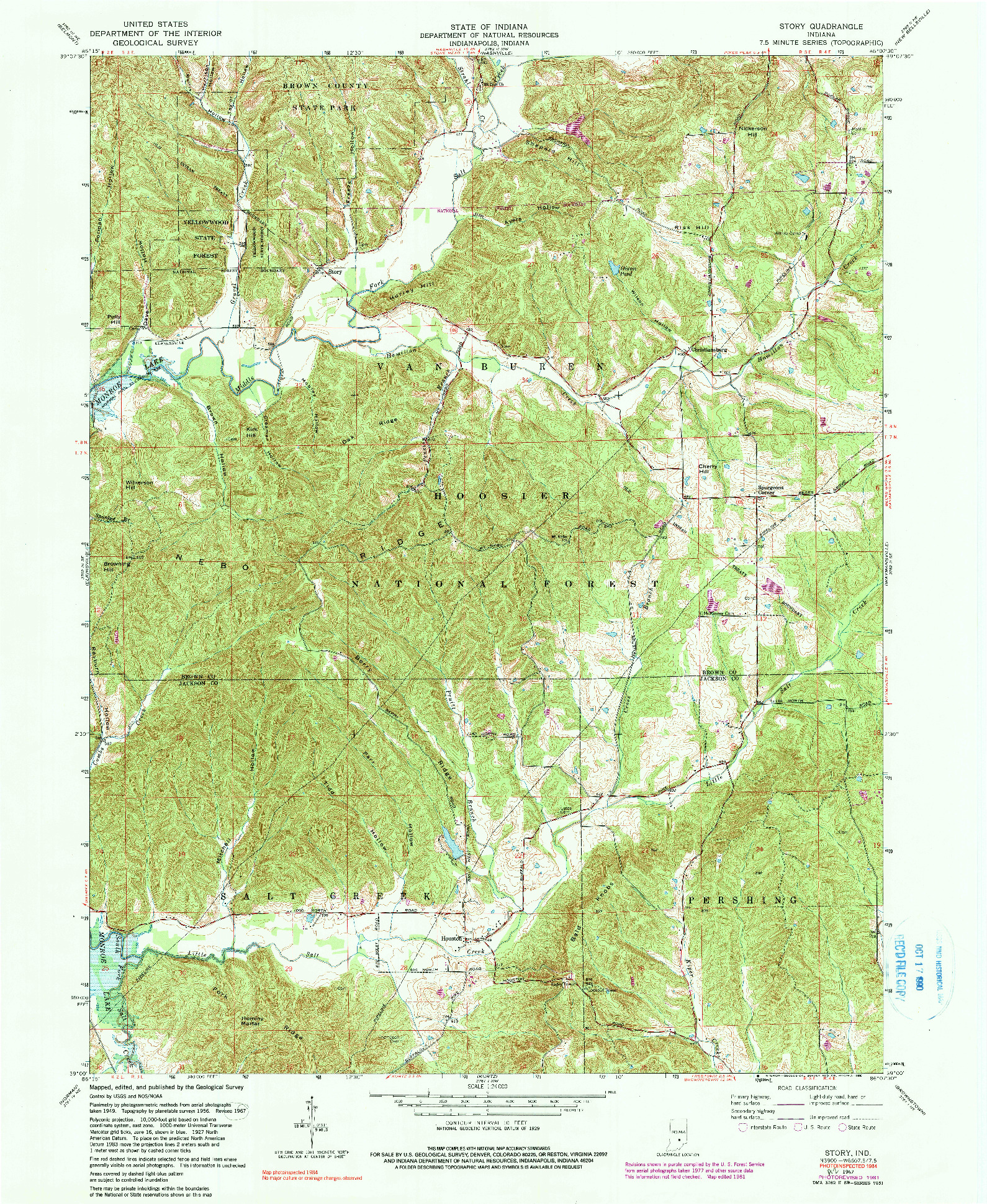 USGS 1:24000-SCALE QUADRANGLE FOR STORY, IN 1967