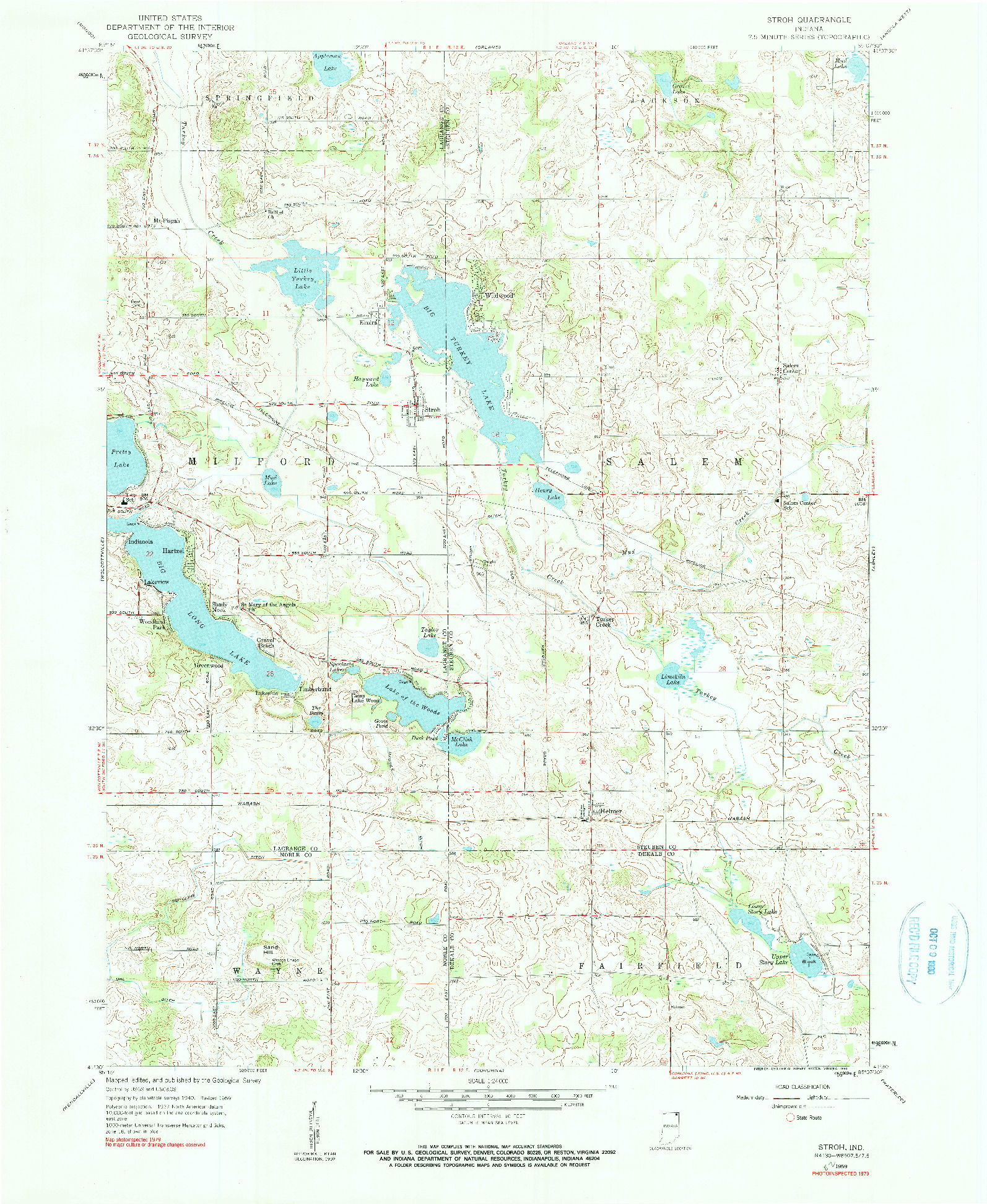 USGS 1:24000-SCALE QUADRANGLE FOR STROH, IN 1959