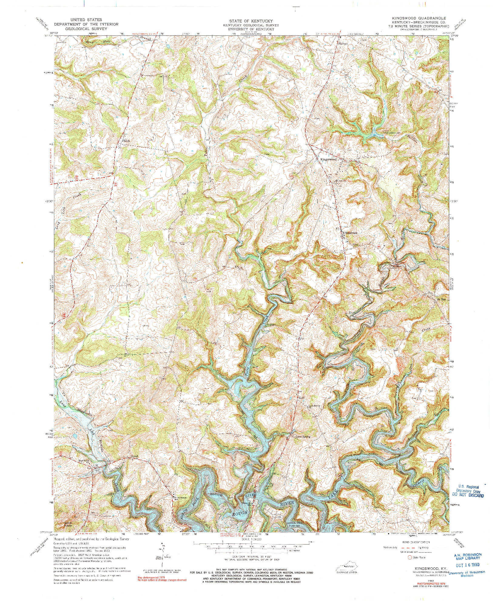 USGS 1:24000-SCALE QUADRANGLE FOR KINGSWOOD, KY 1963