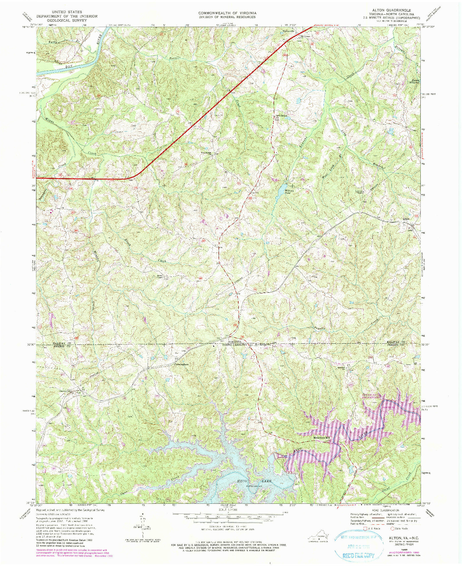 USGS 1:24000-SCALE QUADRANGLE FOR ALTON, VA 1968
