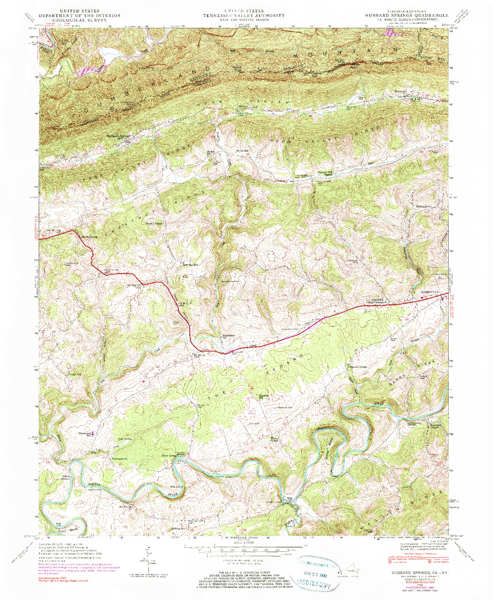 USGS 1:24000-SCALE QUADRANGLE FOR HUBBARD SPRINGS, VA 1946