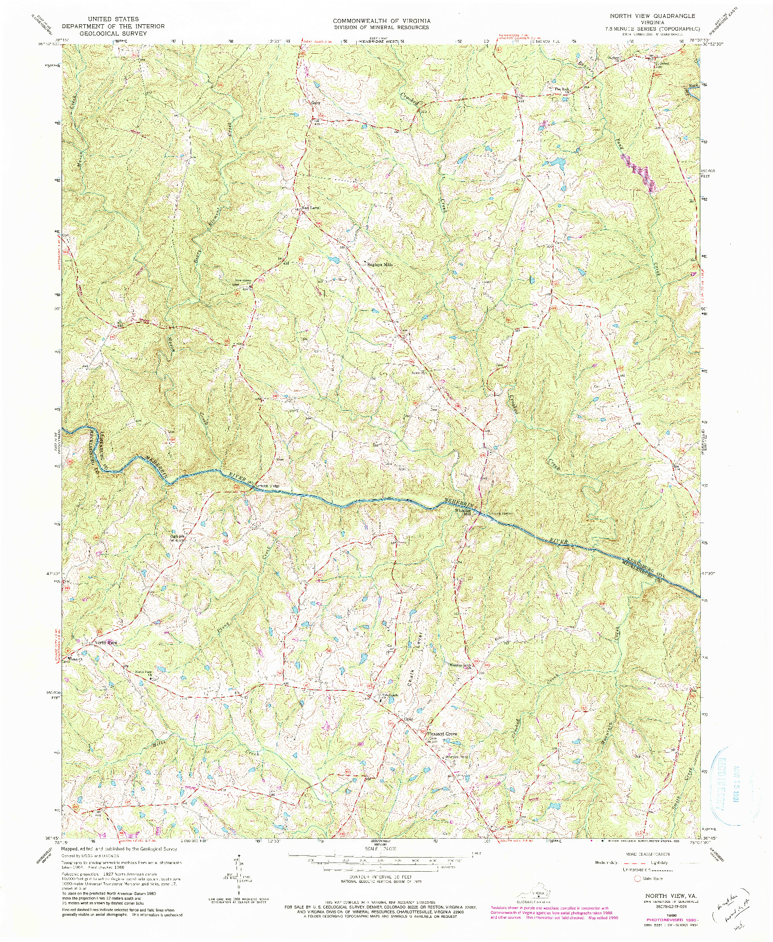 USGS 1:24000-SCALE QUADRANGLE FOR NORTH VIEW, VA 1966