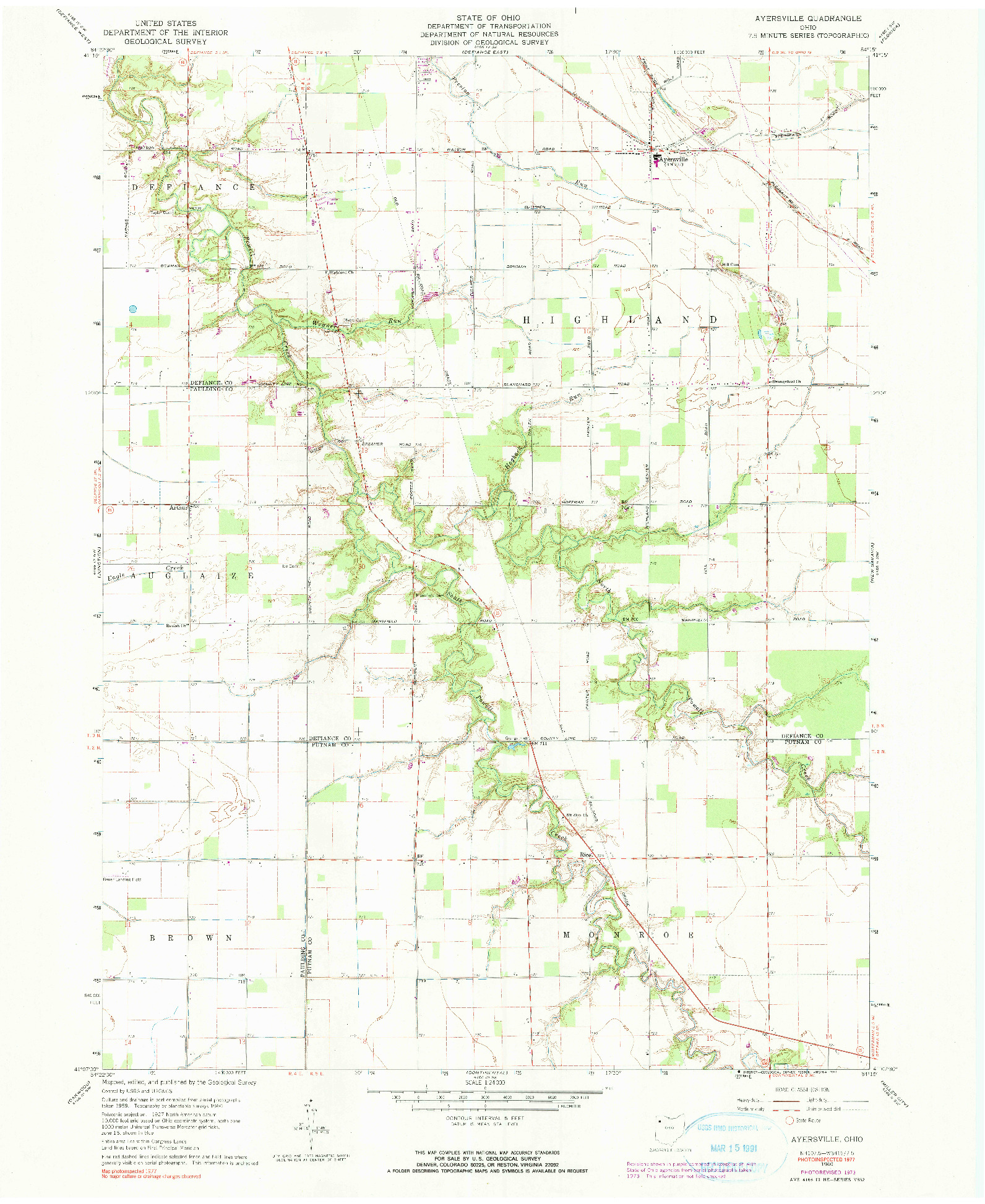 USGS 1:24000-SCALE QUADRANGLE FOR AYERSVILLE, OH 1960