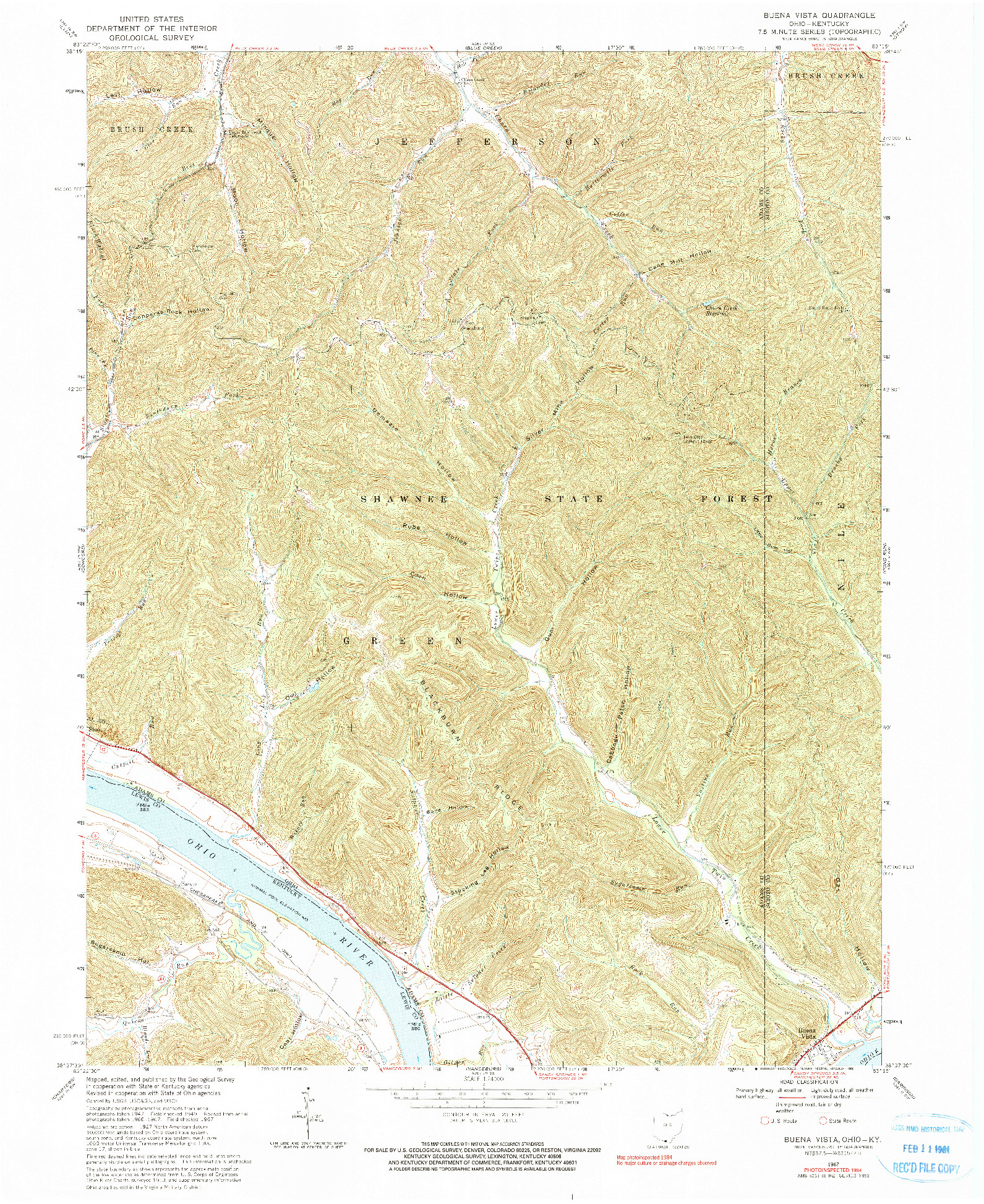 USGS 1:24000-SCALE QUADRANGLE FOR BUENA VISTA, OH 1967