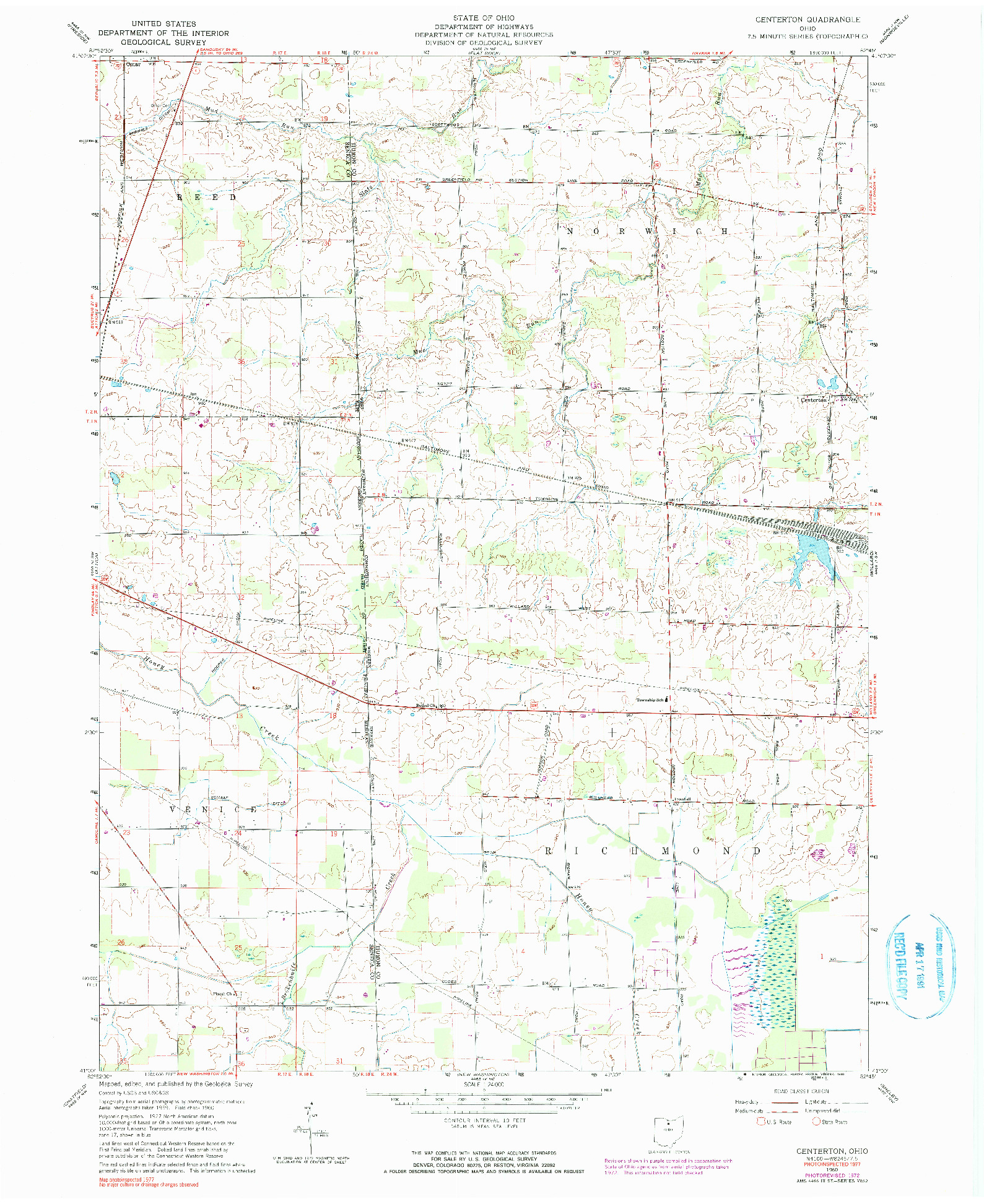 USGS 1:24000-SCALE QUADRANGLE FOR CENTERTON, OH 1960