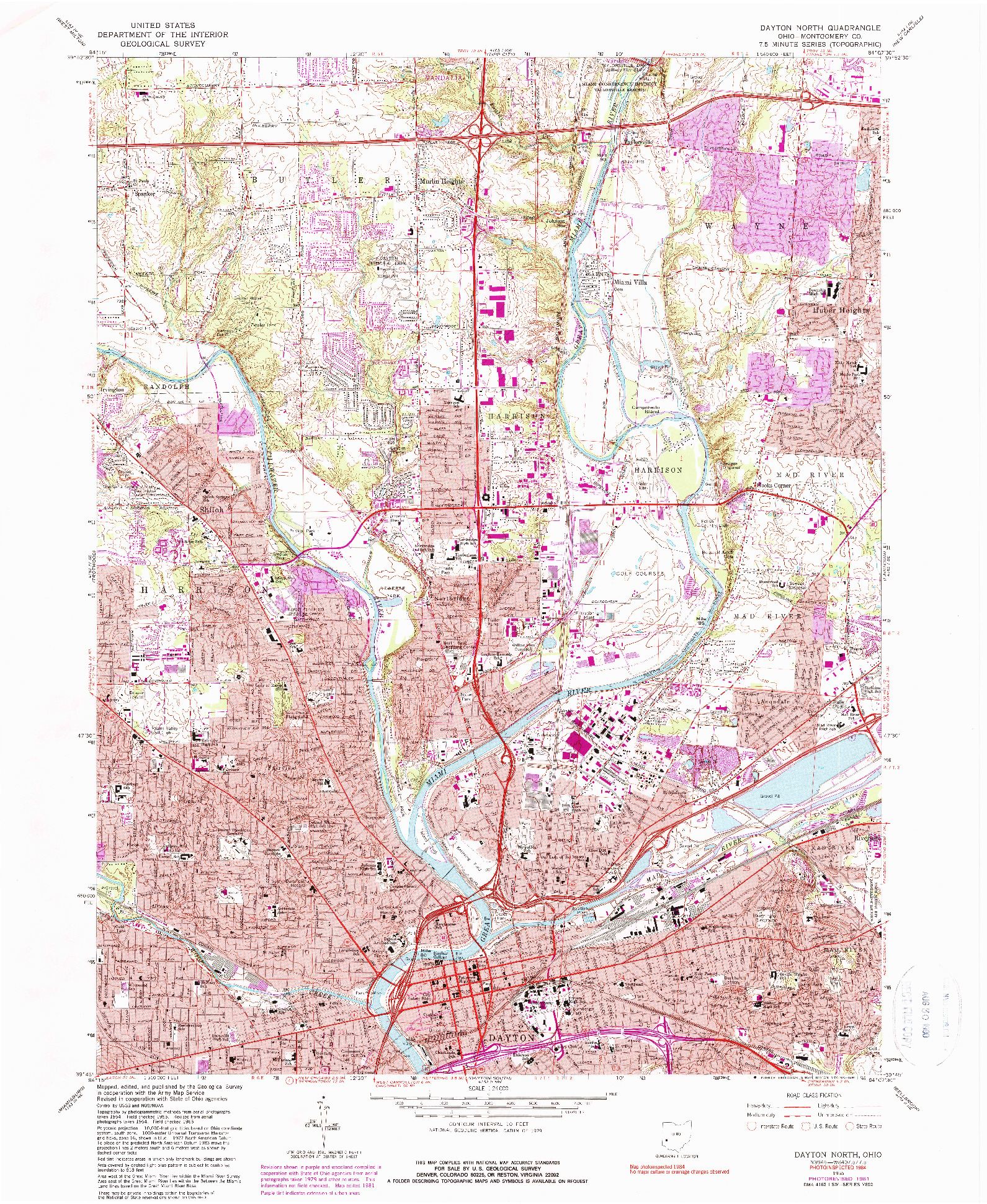 USGS 1:24000-SCALE QUADRANGLE FOR DAYTON NORTH, OH 1965