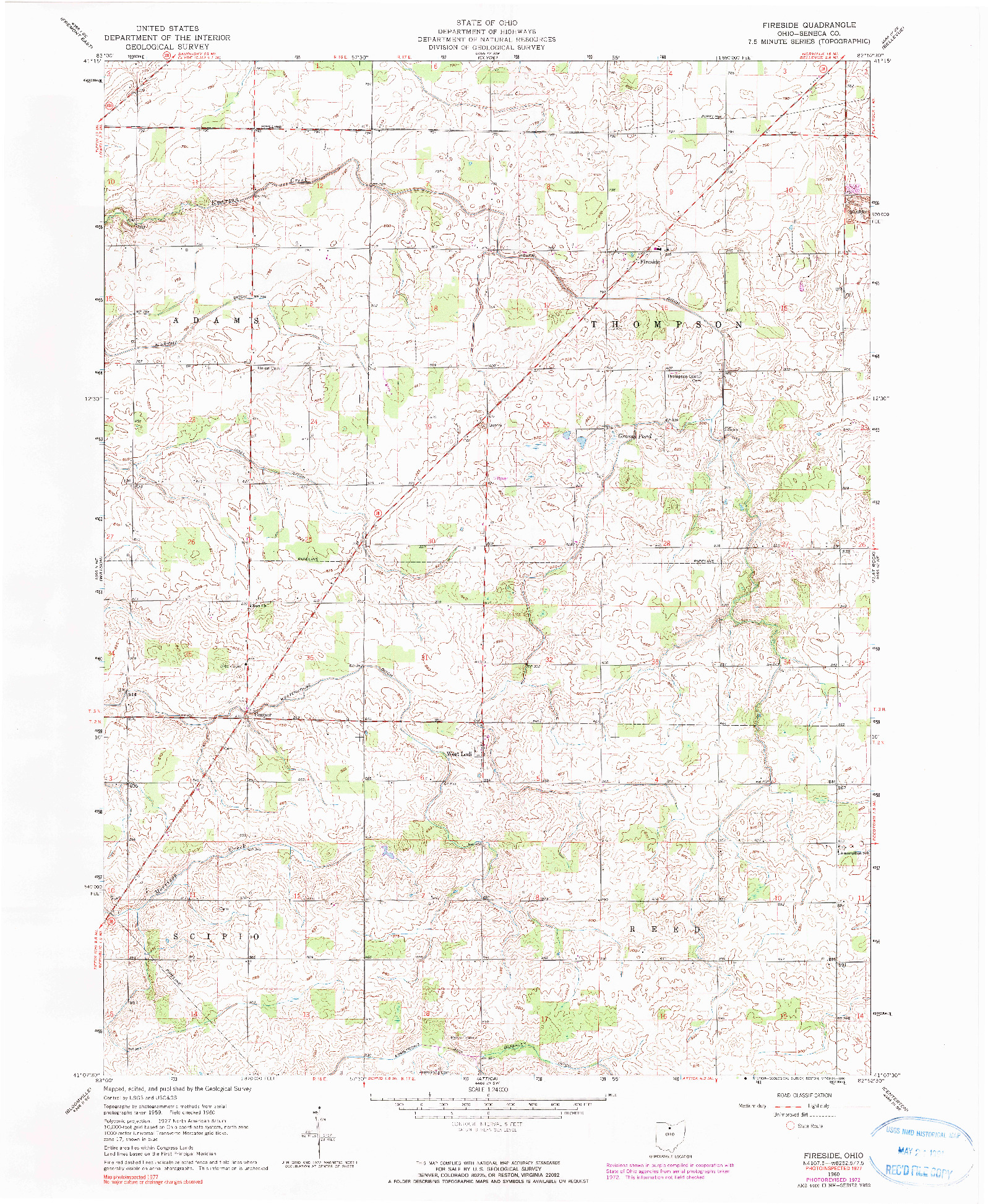 USGS 1:24000-SCALE QUADRANGLE FOR FIRESIDE, OH 1960