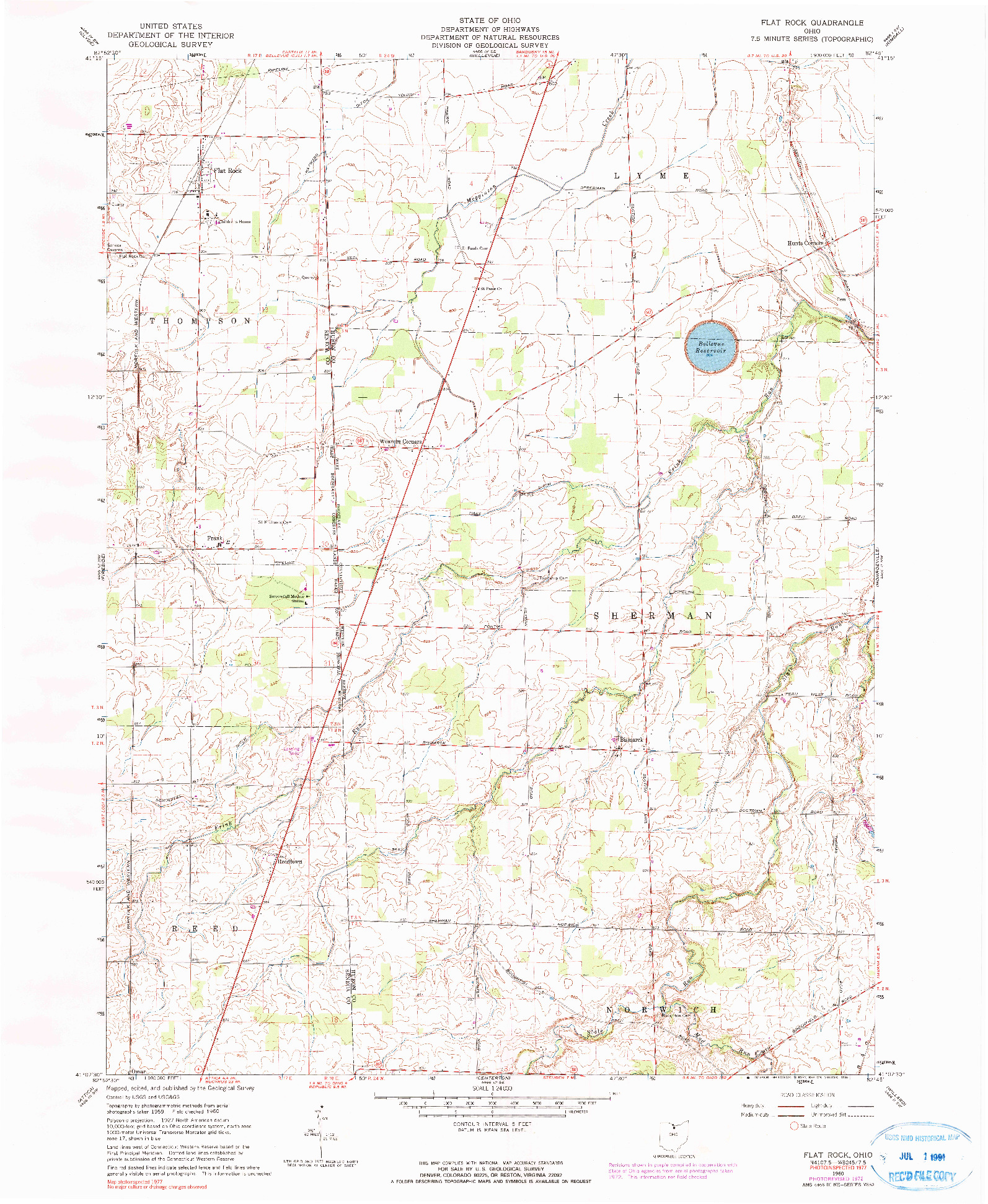 USGS 1:24000-SCALE QUADRANGLE FOR FLAT ROCK, OH 1960