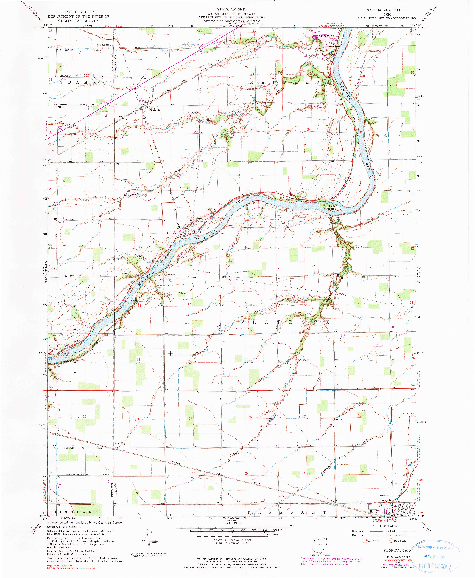 USGS 1:24000-SCALE QUADRANGLE FOR FLORIDA, OH 1959