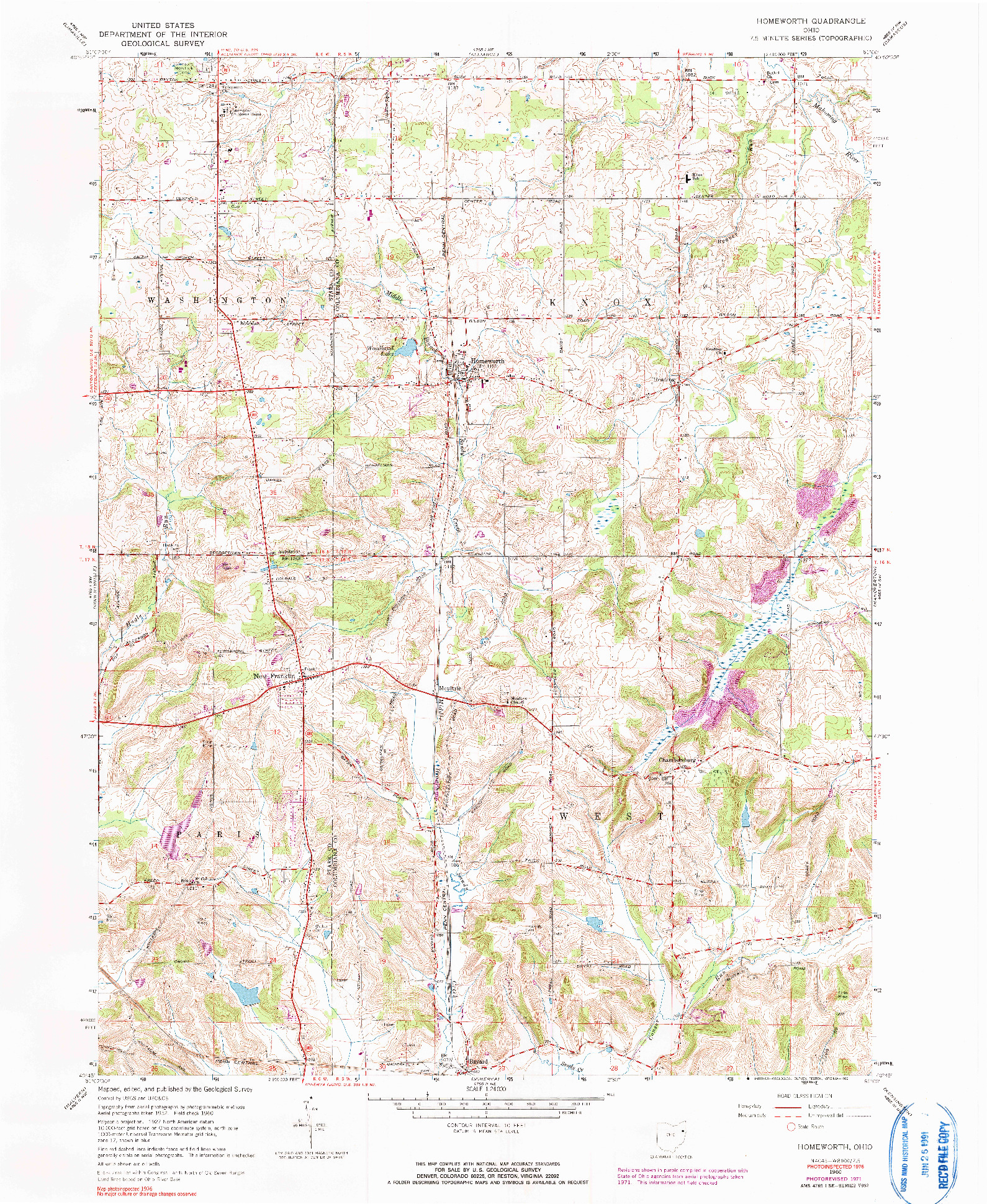 USGS 1:24000-SCALE QUADRANGLE FOR HOMEWORTH, OH 1960