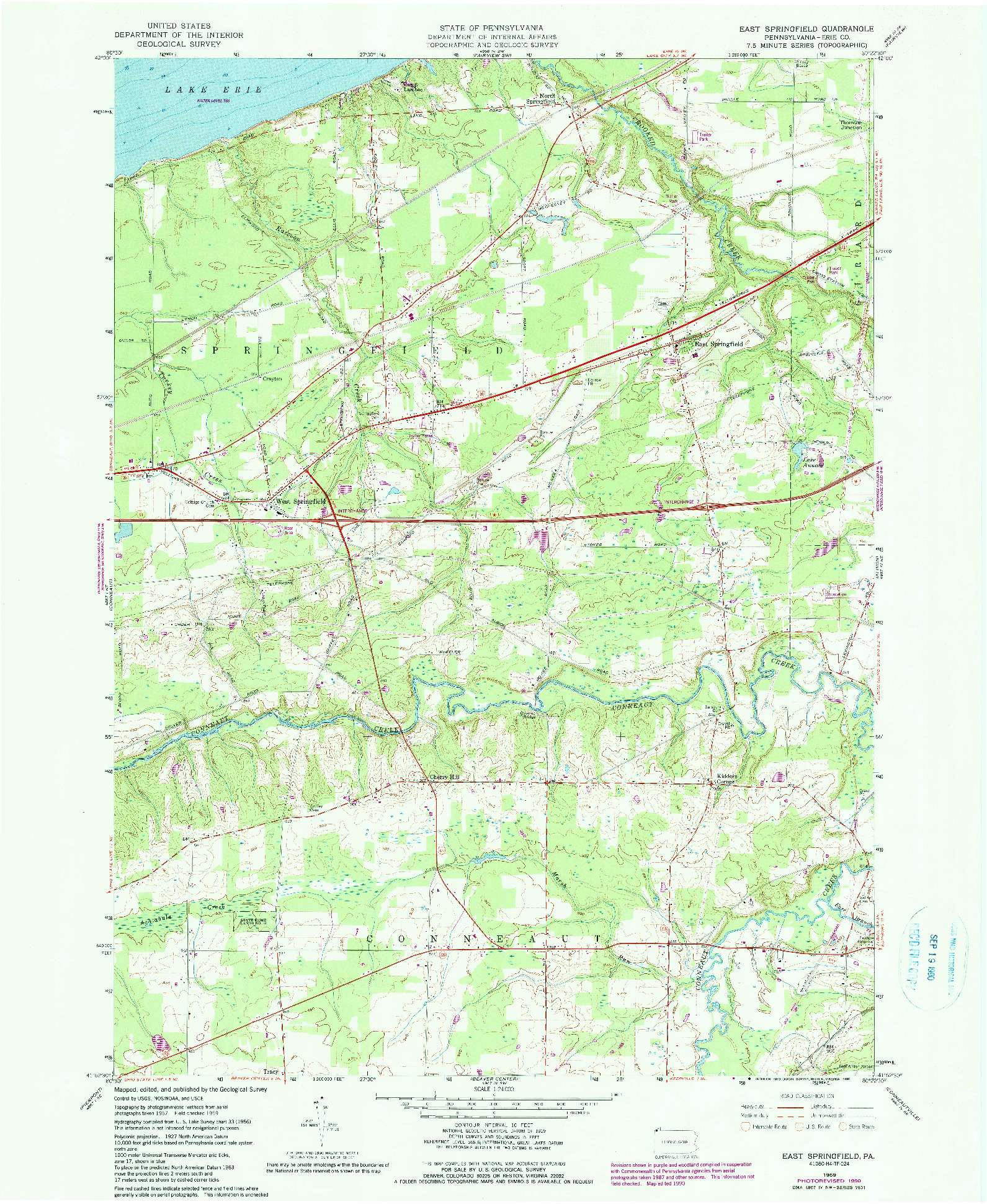 USGS 1:24000-SCALE QUADRANGLE FOR EAST SPRINGFIELD, PA 1959