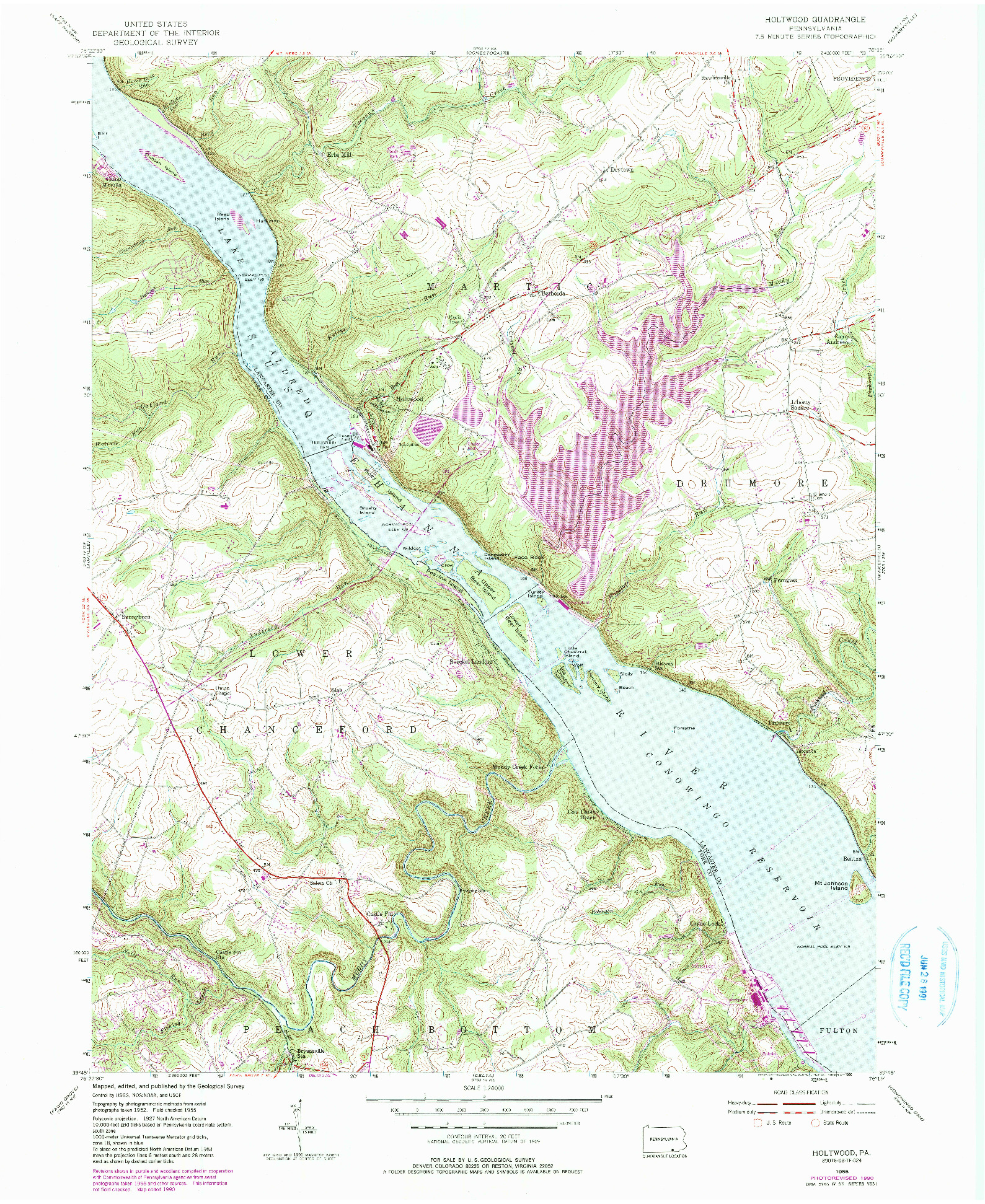 USGS 1:24000-SCALE QUADRANGLE FOR HOLTWOOD, PA 1955