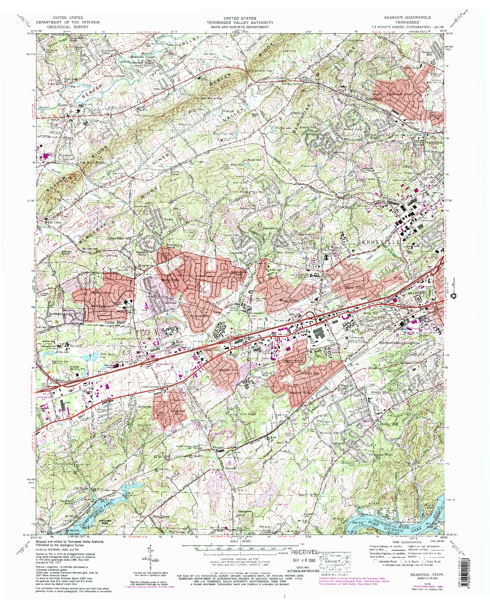 USGS 1:24000-SCALE QUADRANGLE FOR BEARDEN, TN 1978