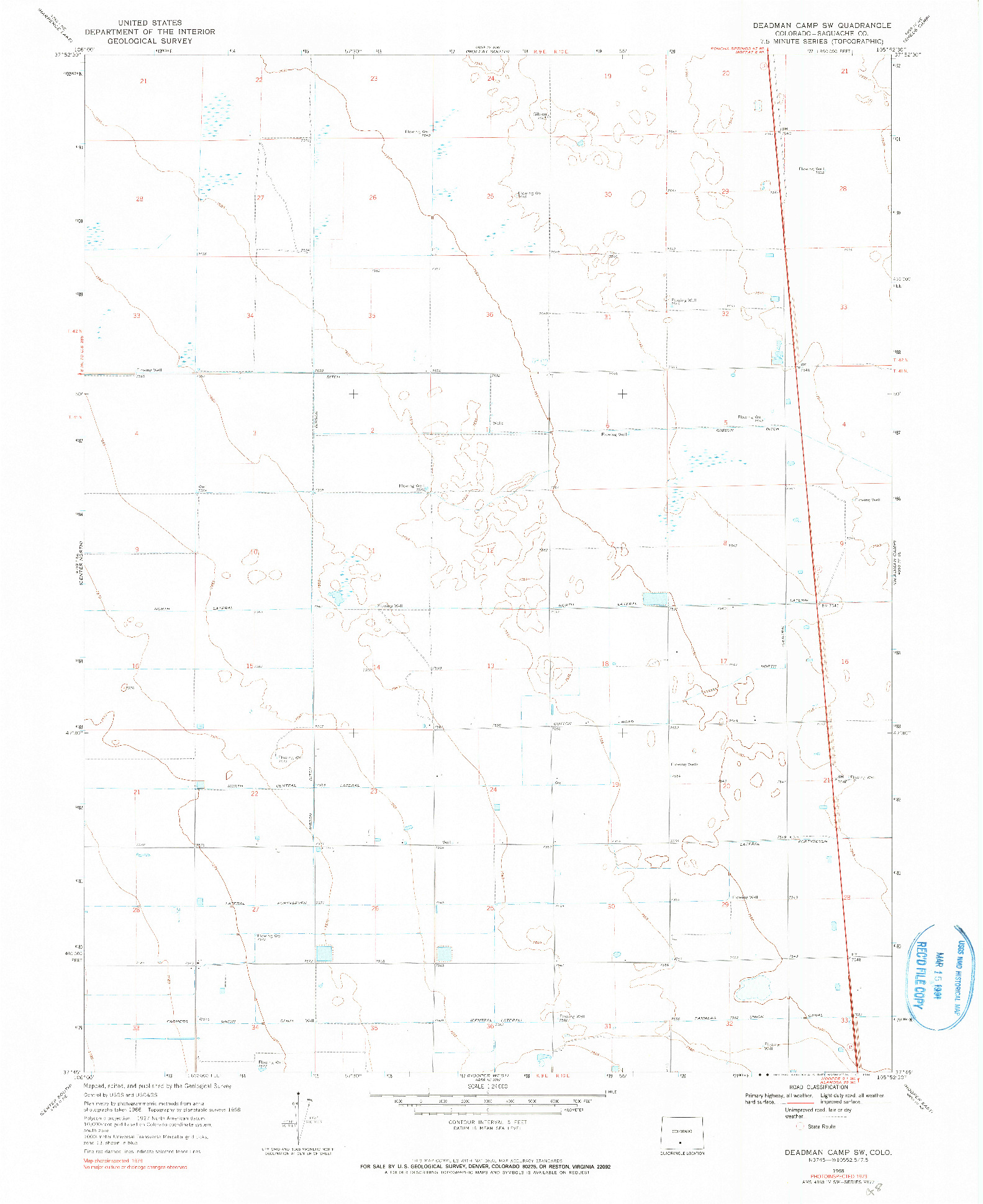 USGS 1:24000-SCALE QUADRANGLE FOR DEADMAN CAMP SW, CO 1968