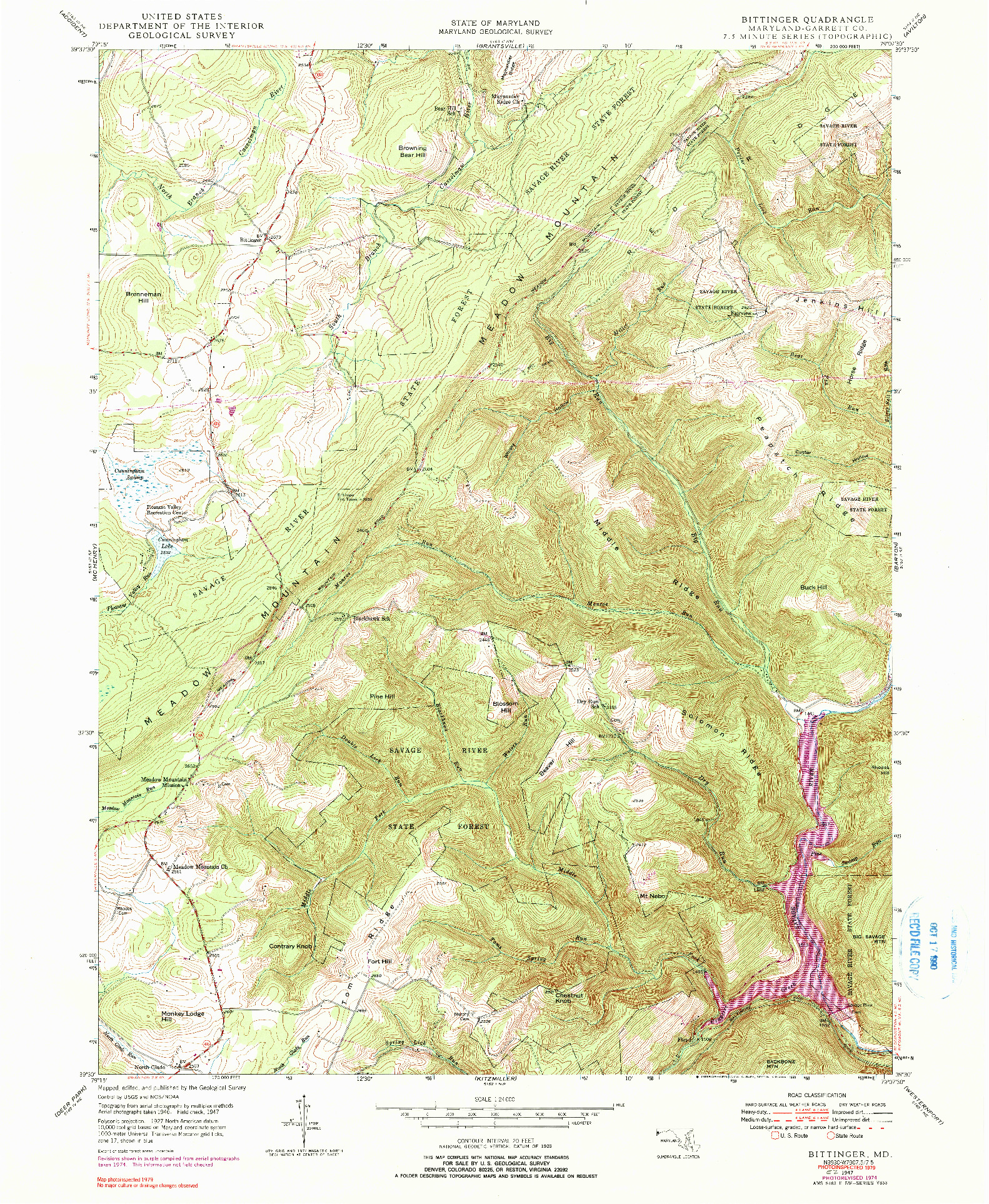 USGS 1:24000-SCALE QUADRANGLE FOR BITTINGER, MD 1947