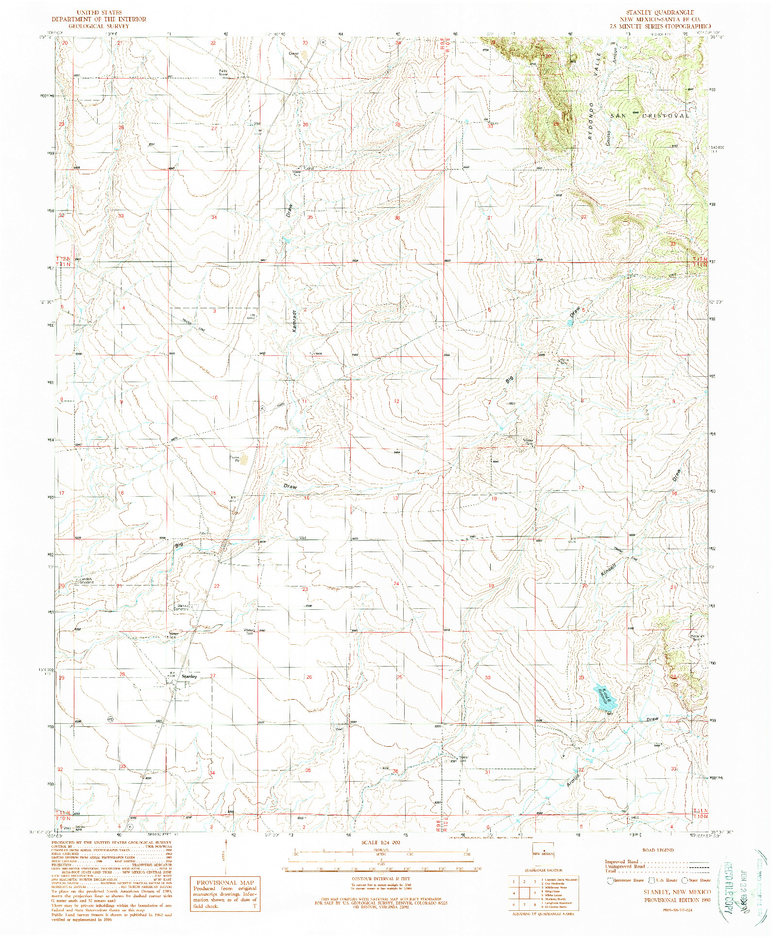 USGS 1:24000-SCALE QUADRANGLE FOR STANLEY, NM 1990