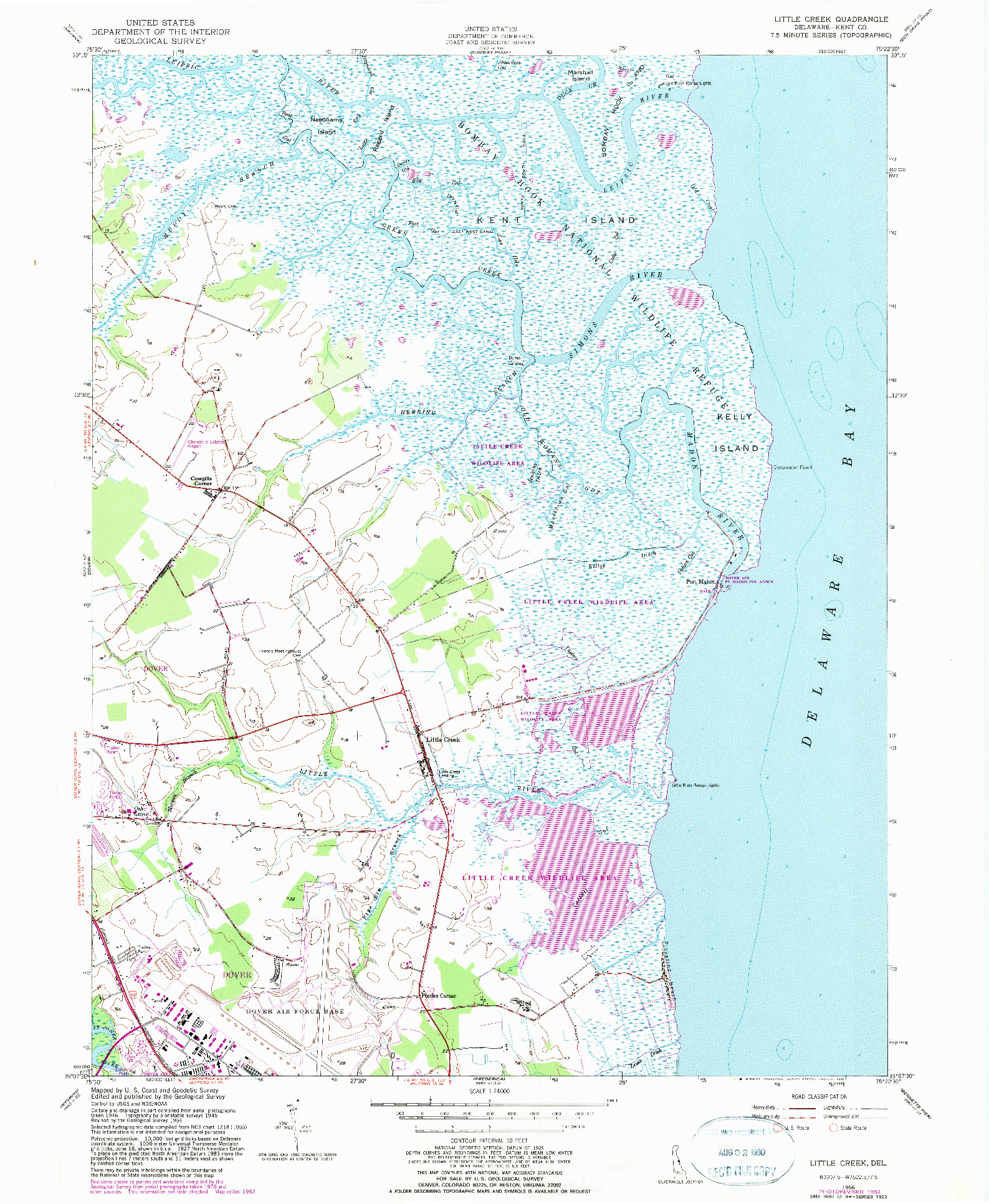 USGS 1:24000-SCALE QUADRANGLE FOR LITTLE CREEK, DE 1956