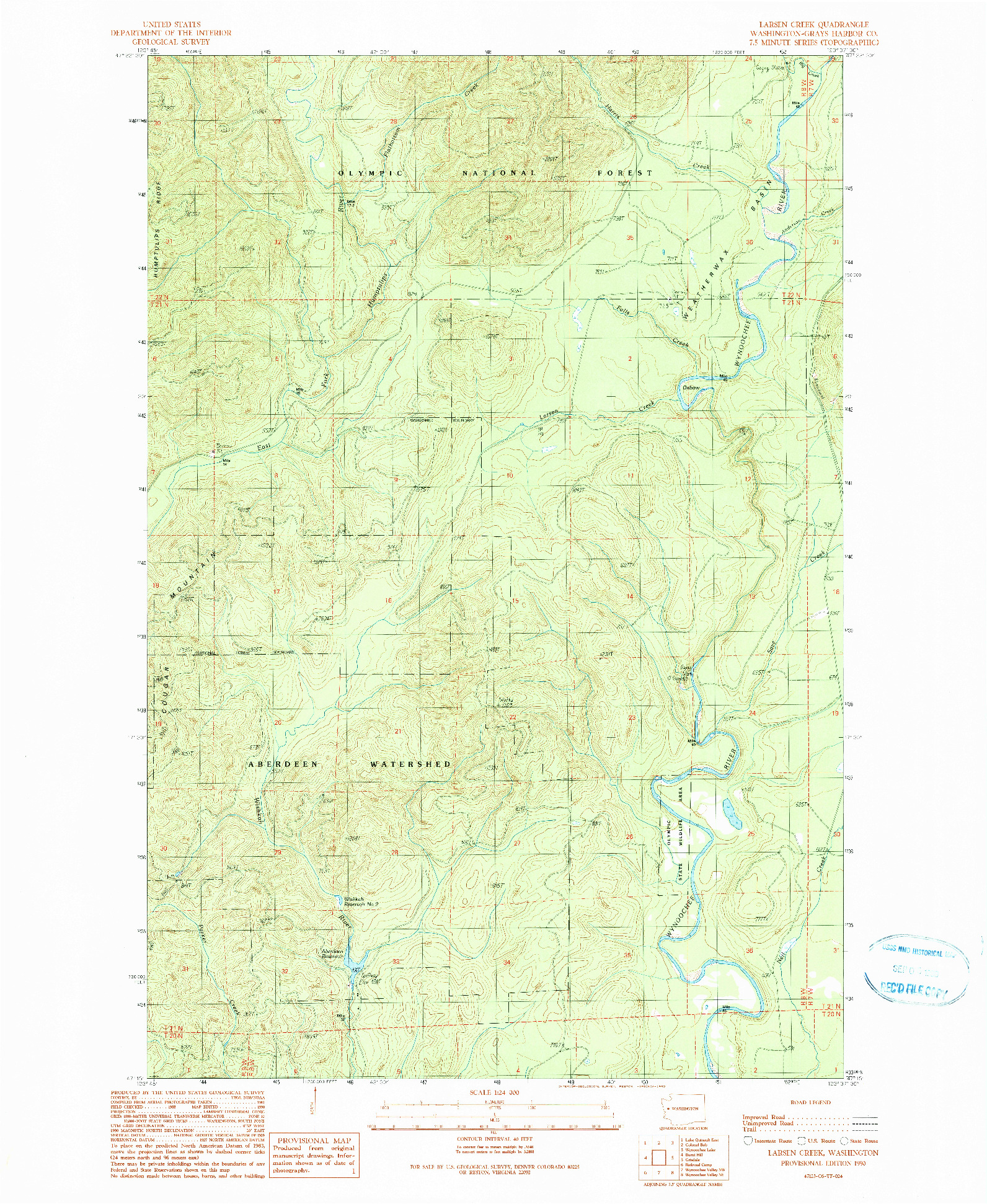 USGS 1:24000-SCALE QUADRANGLE FOR LARSEN CREEK, WA 1990