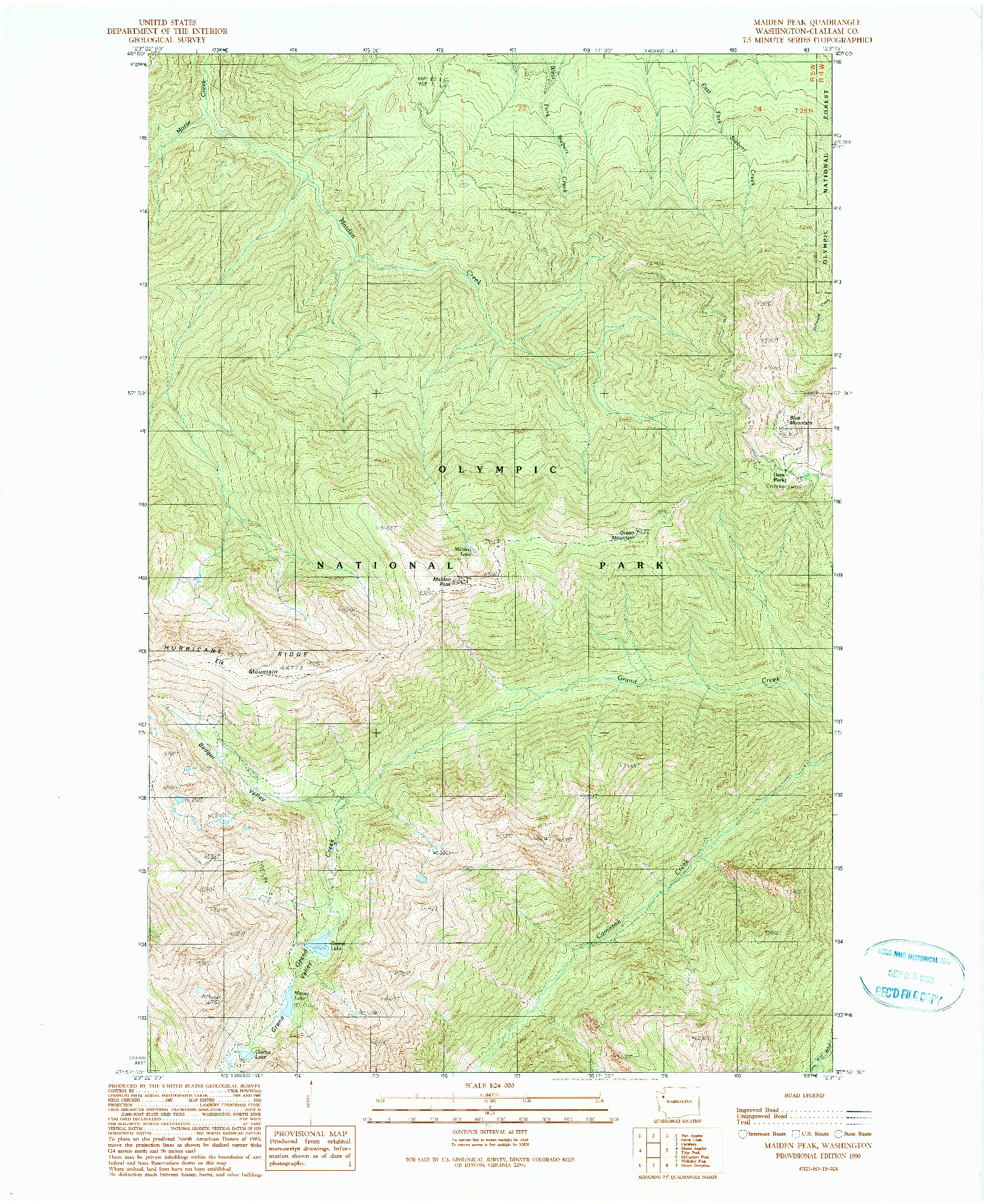 USGS 1:24000-SCALE QUADRANGLE FOR MAIDEN PEAK, WA 1990