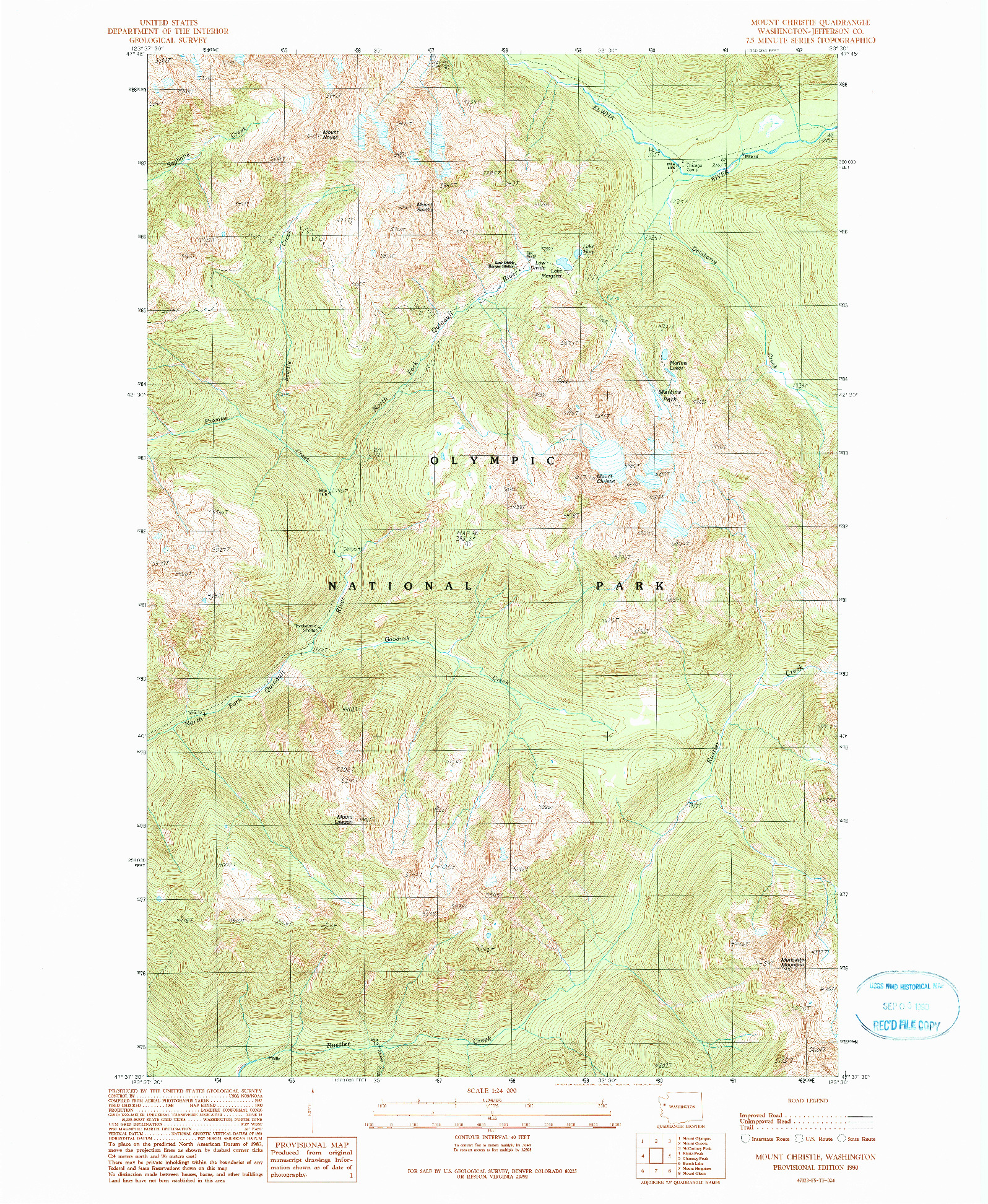 USGS 1:24000-SCALE QUADRANGLE FOR MOUNT CHRISTIE, WA 1990