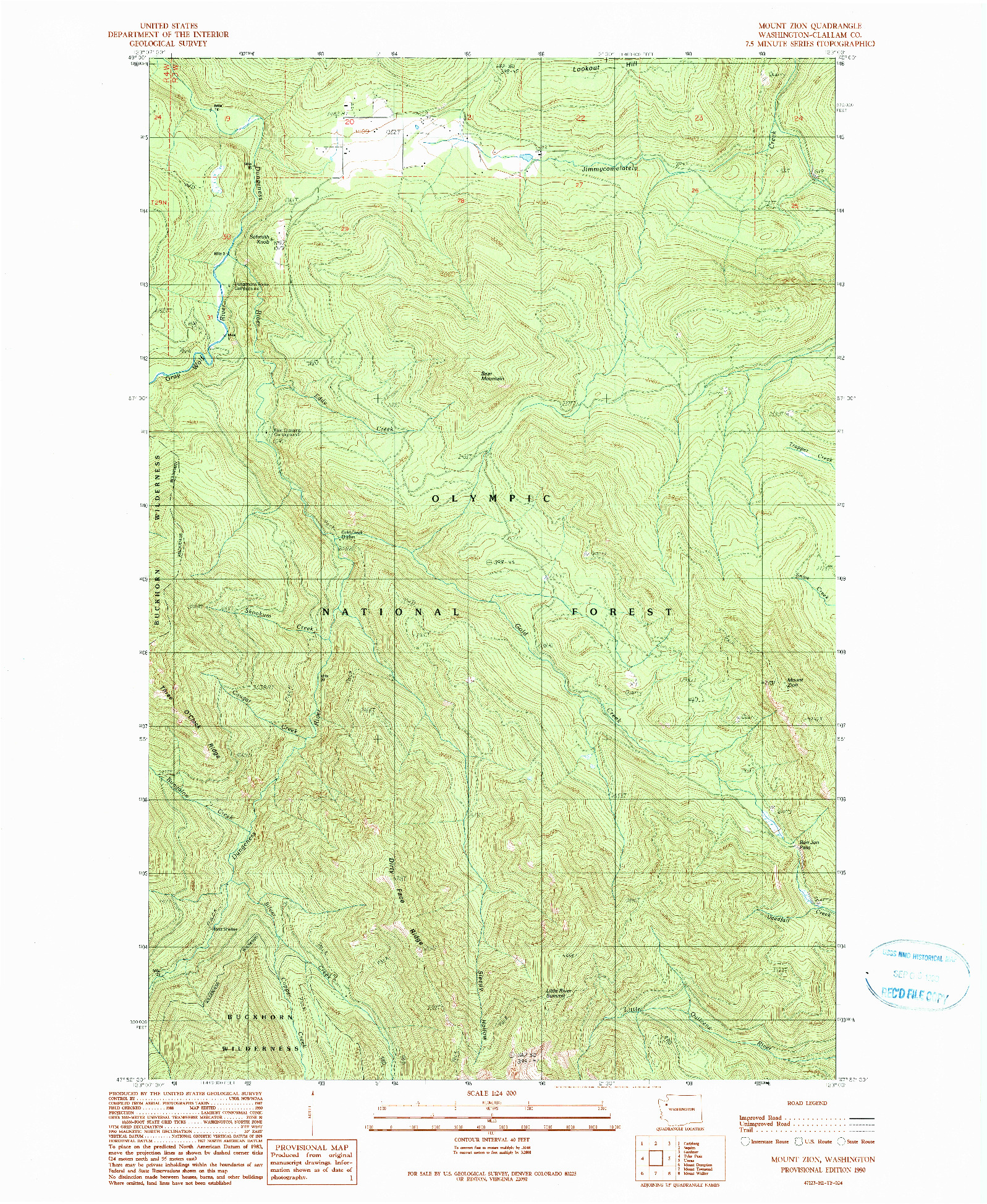 USGS 1:24000-SCALE QUADRANGLE FOR MOUNT ZION, WA 1990