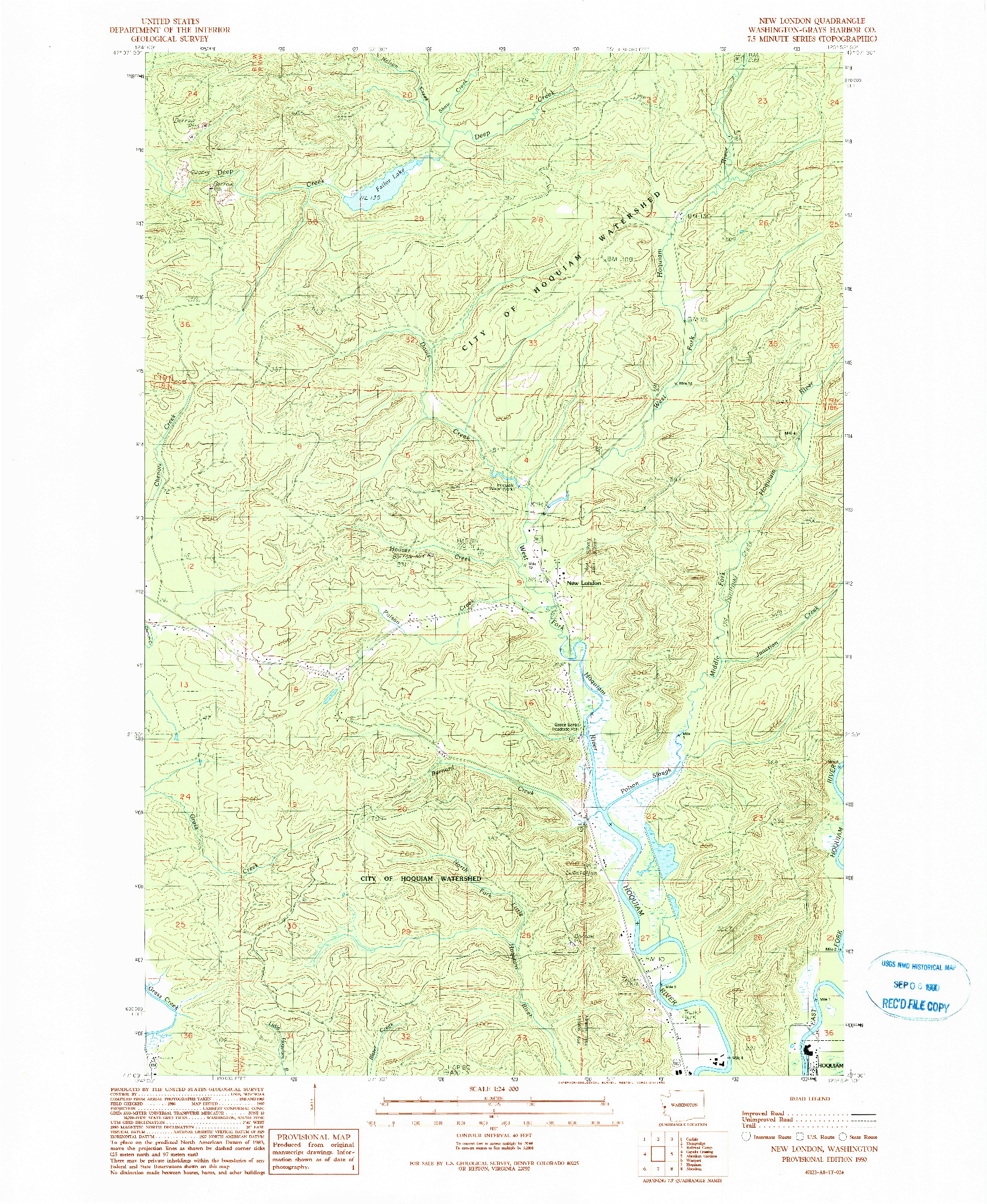 USGS 1:24000-SCALE QUADRANGLE FOR NEW LONDON, WA 1990