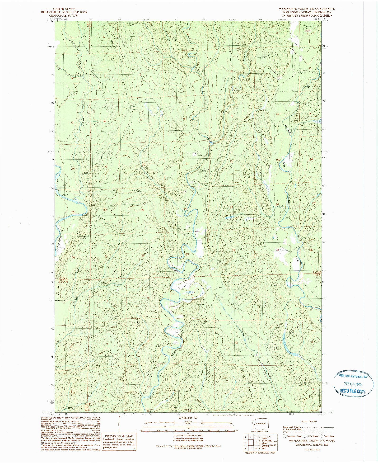 USGS 1:24000-SCALE QUADRANGLE FOR WYNOOCHEE VALLEY NE, WA 1990