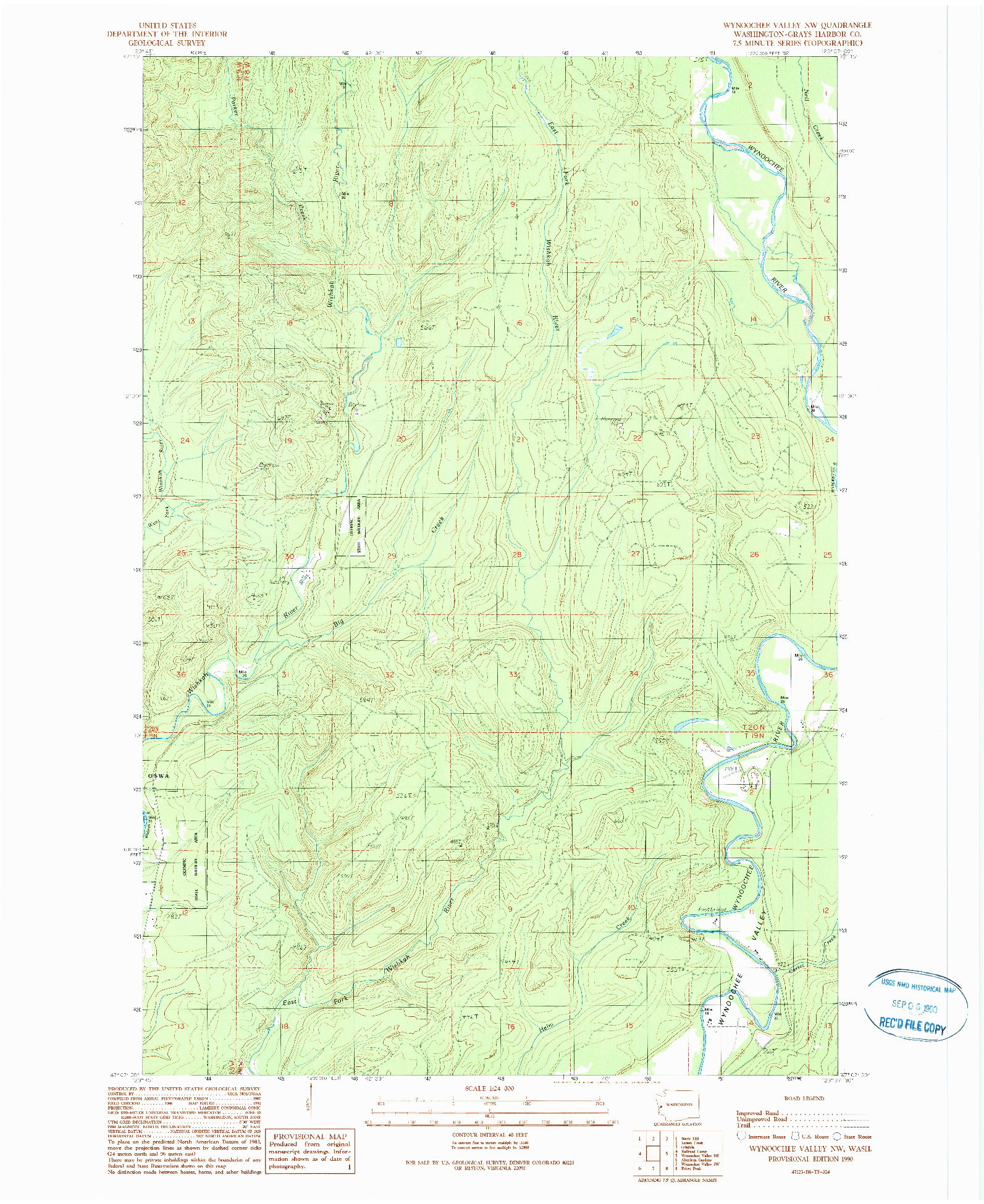 USGS 1:24000-SCALE QUADRANGLE FOR WYNOOCHEE VALLEY NW, WA 1990