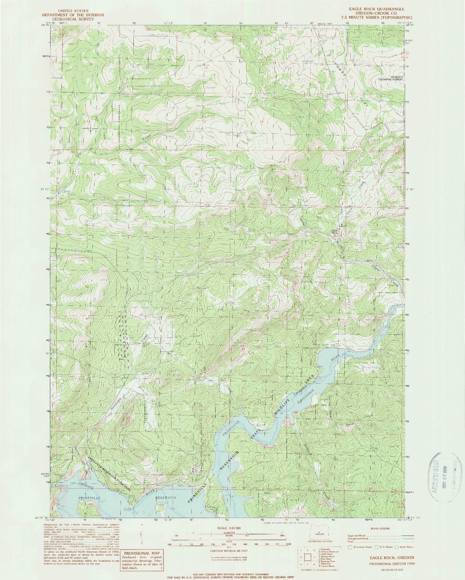 USGS 1:24000-SCALE QUADRANGLE FOR EAGLE ROCK, OR 1990