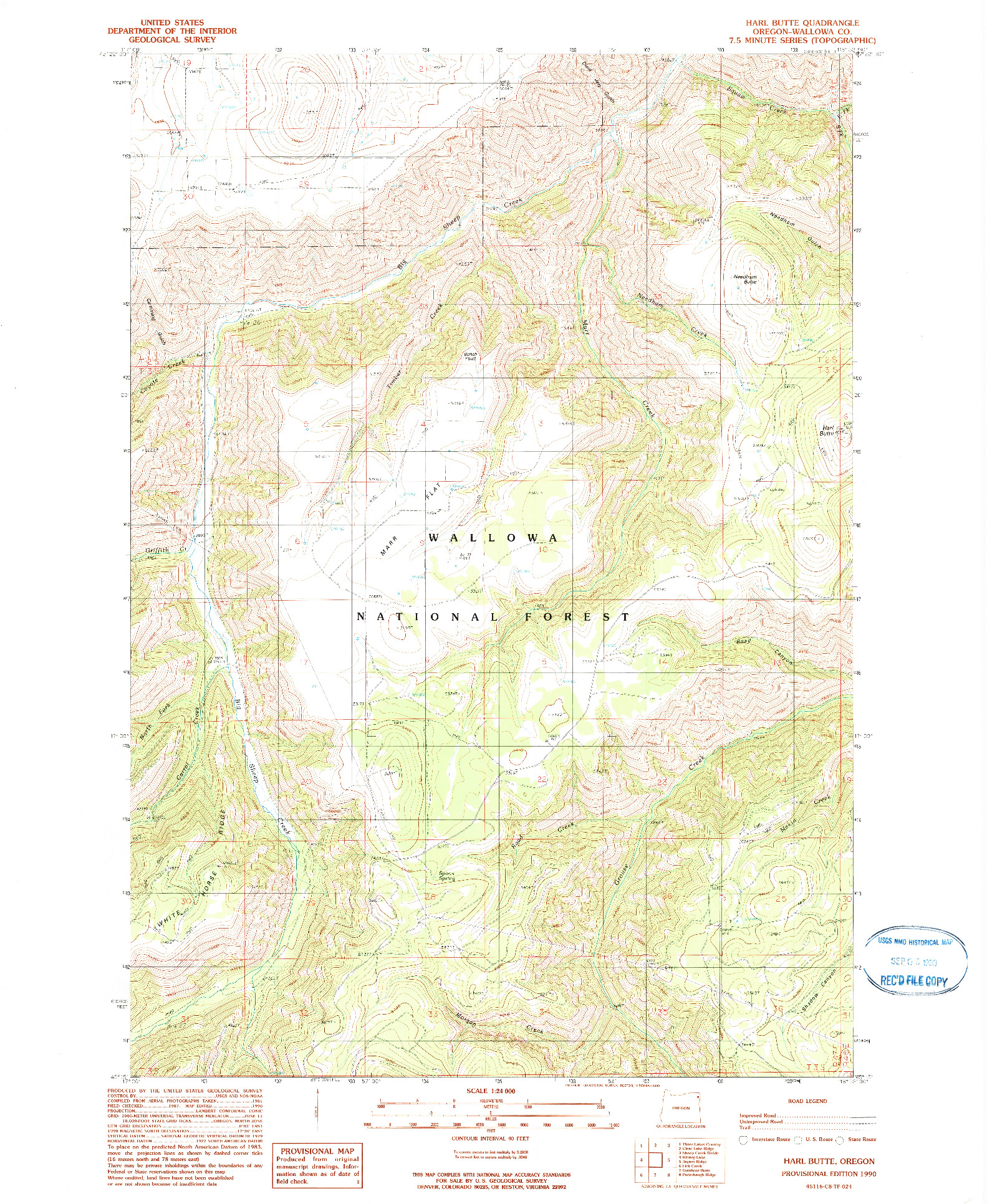 USGS 1:24000-SCALE QUADRANGLE FOR HARL BUTTE, OR 1990