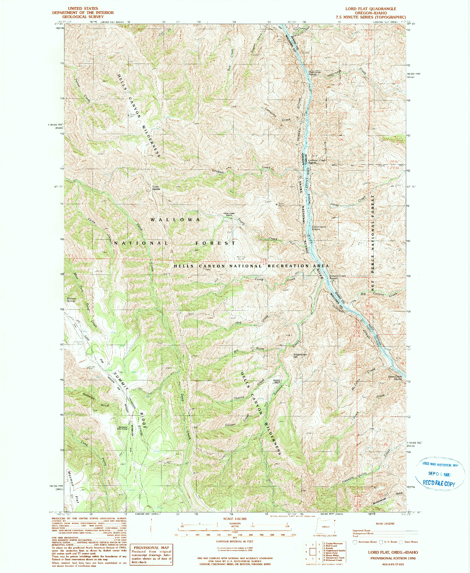 USGS 1:24000-SCALE QUADRANGLE FOR LORD FLAT, OR 1990