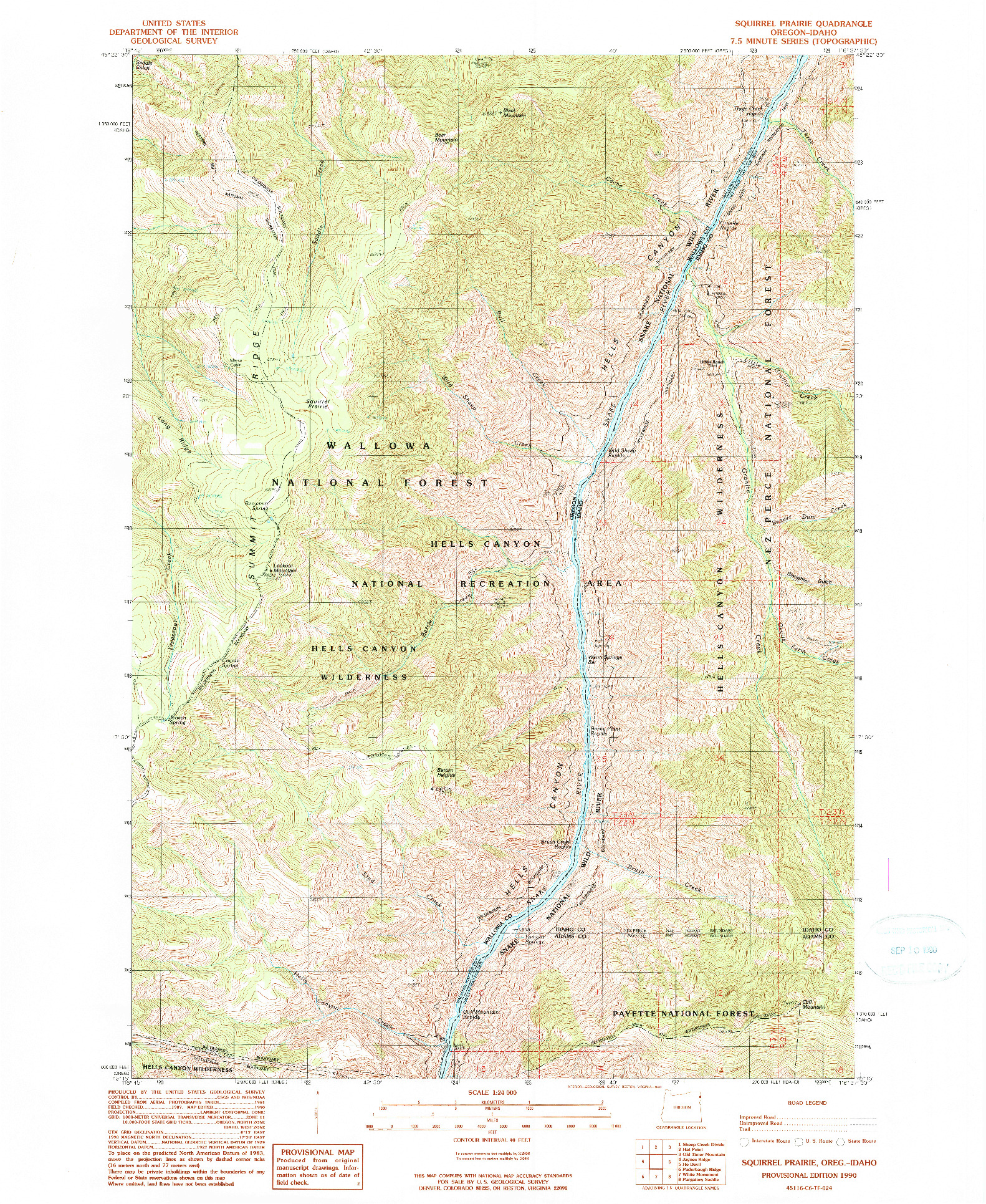 USGS 1:24000-SCALE QUADRANGLE FOR SQUIRREL PRAIRIE, OR 1990