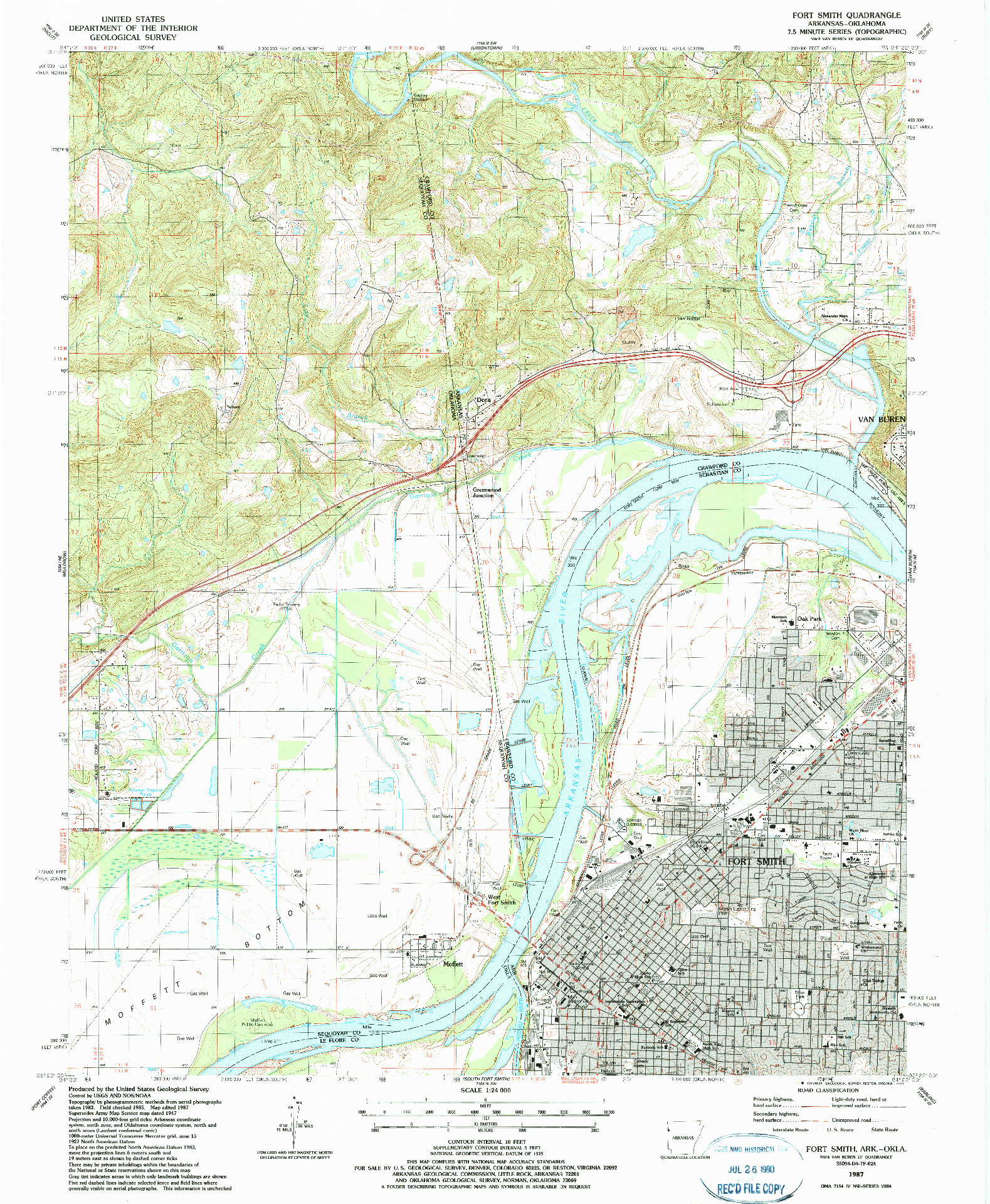 USGS 1:24000-SCALE QUADRANGLE FOR FORT SMITH, AR 1987