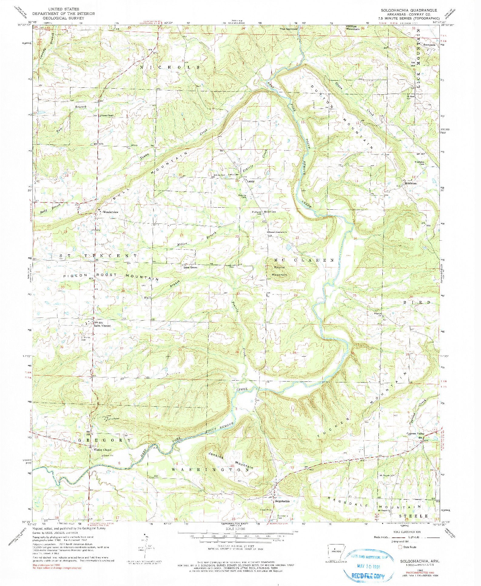 USGS 1:24000-SCALE QUADRANGLE FOR SOLGOHACHIA, AR 1962