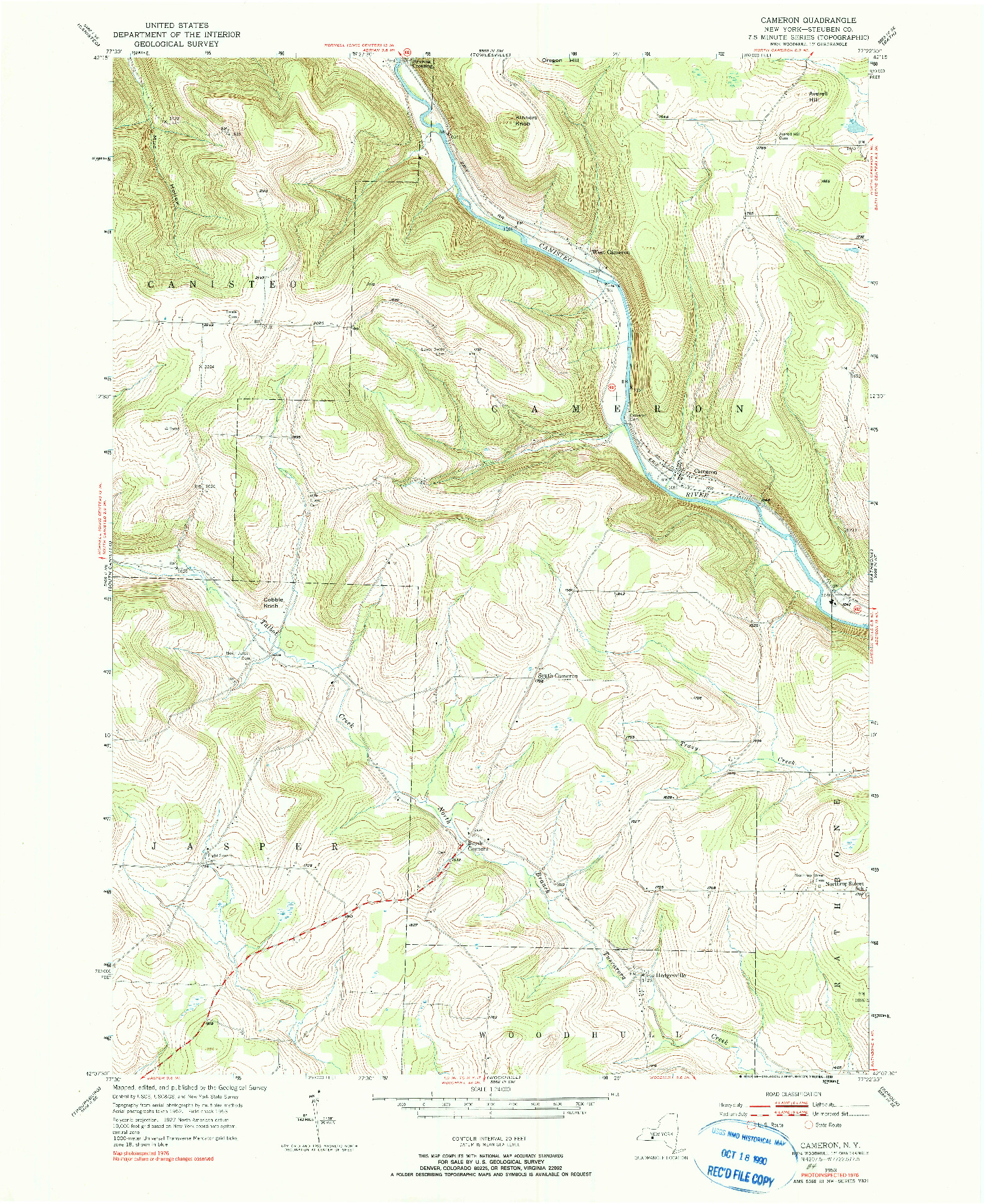 USGS 1:24000-SCALE QUADRANGLE FOR CAMERON, NY 1953