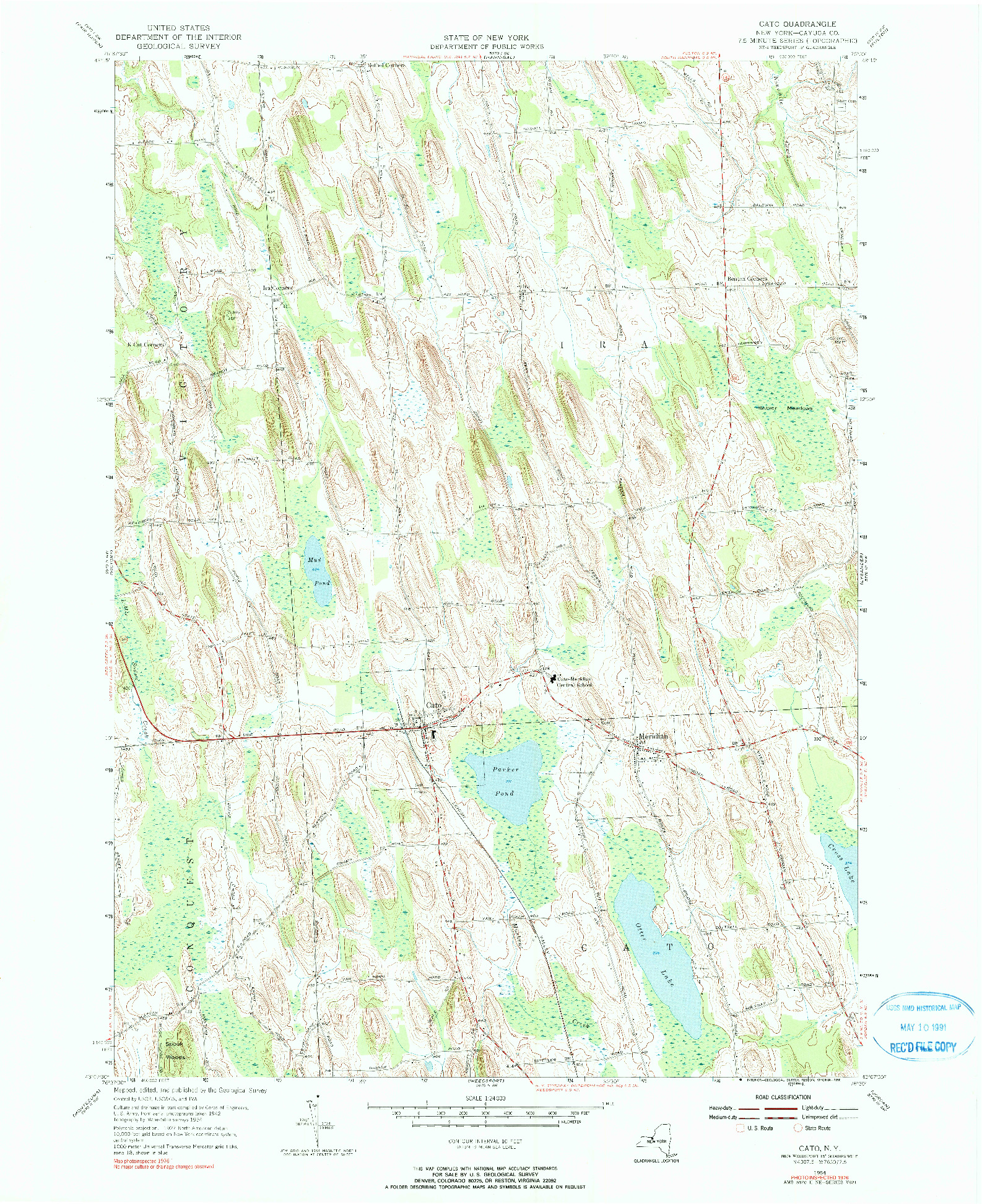 USGS 1:24000-SCALE QUADRANGLE FOR CATO, NY 1954