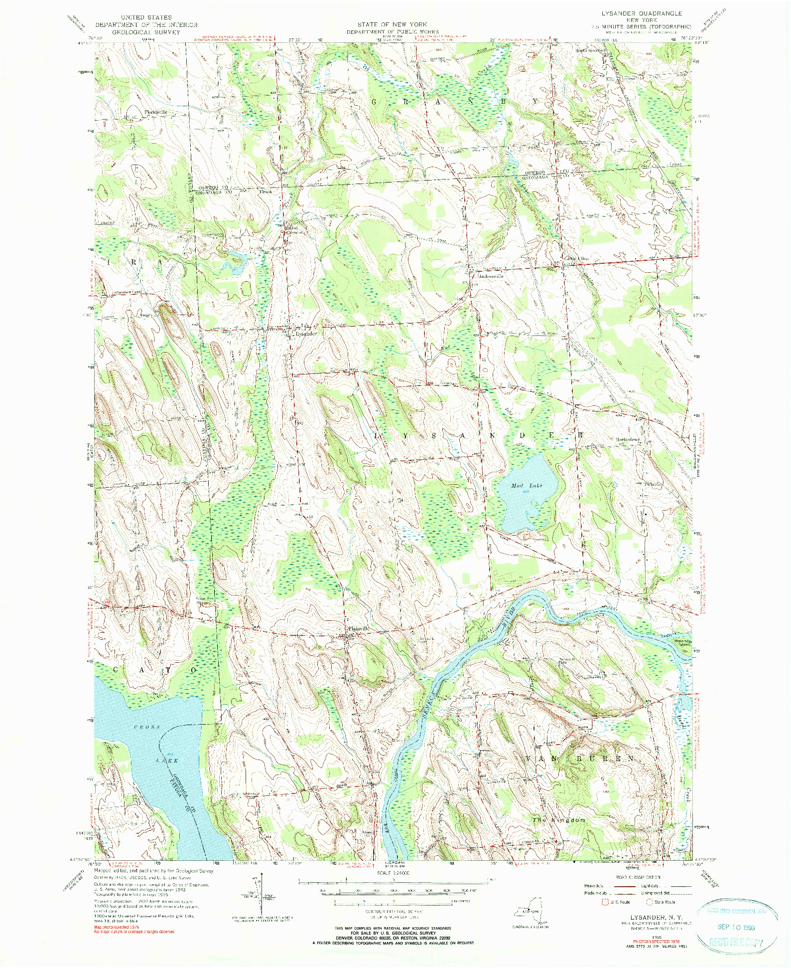USGS 1:24000-SCALE QUADRANGLE FOR LYSANDER, NY 1955
