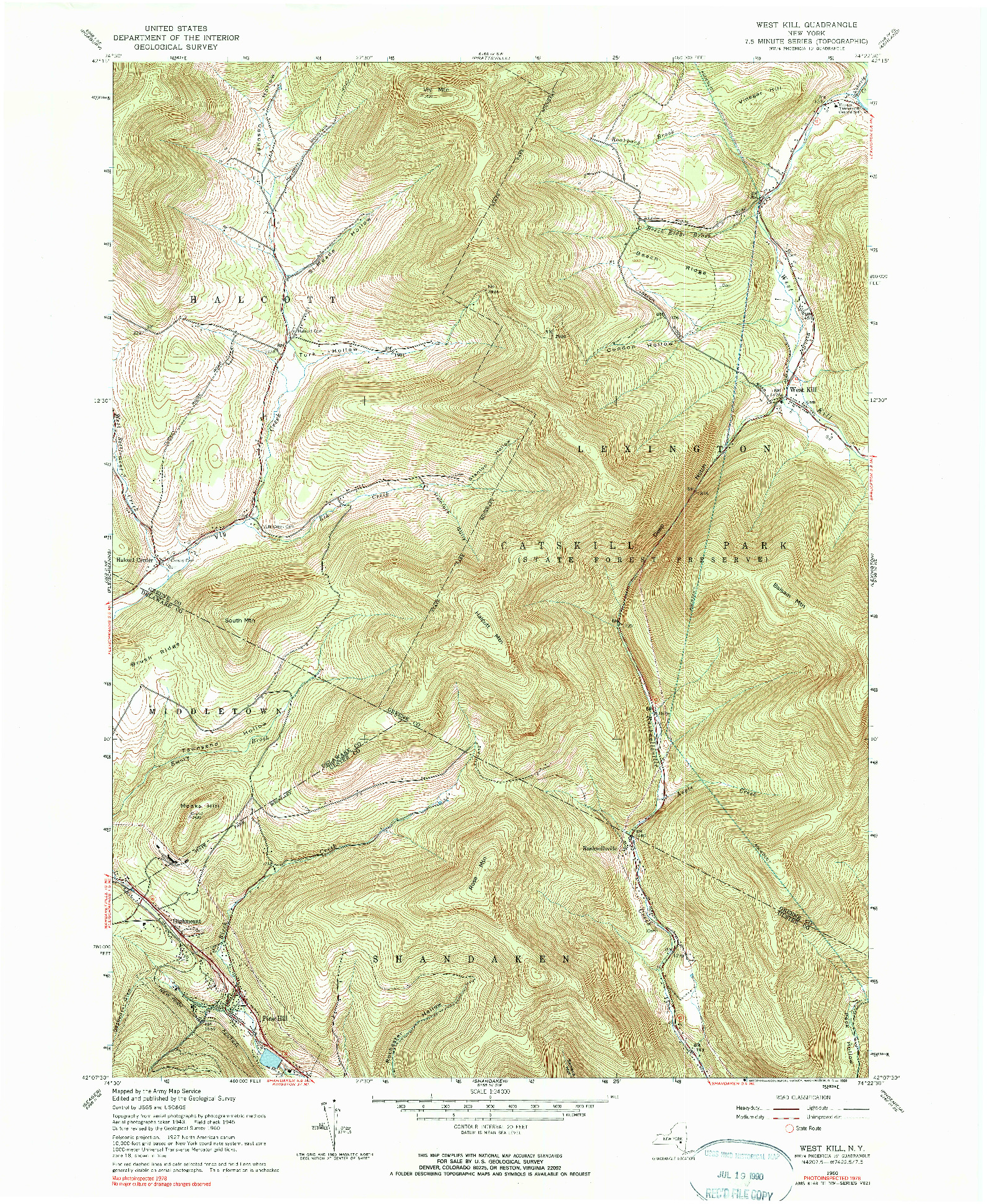 USGS 1:24000-SCALE QUADRANGLE FOR WEST KILL, NY 1960