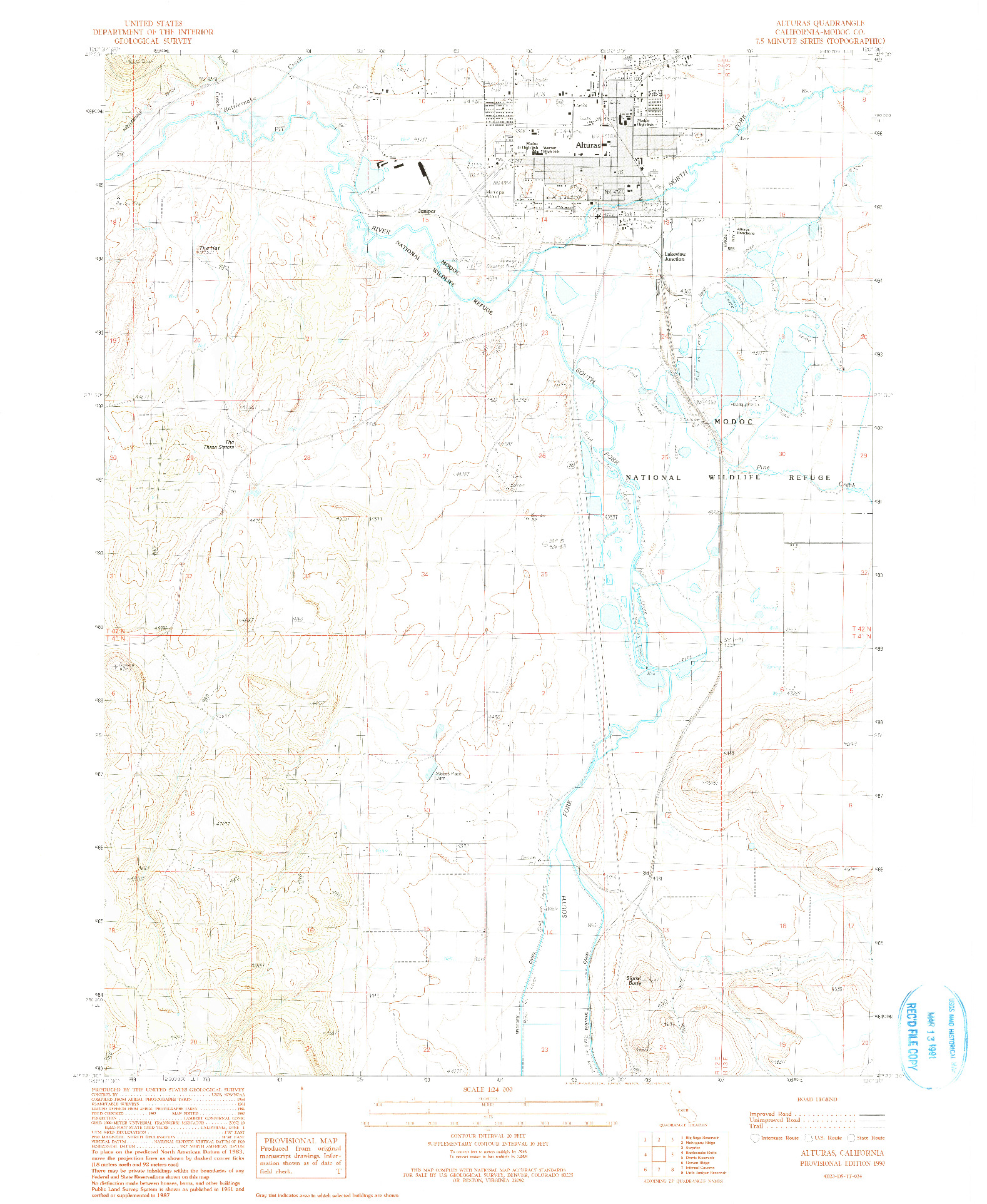 USGS 1:24000-SCALE QUADRANGLE FOR ALTURAS, CA 1990